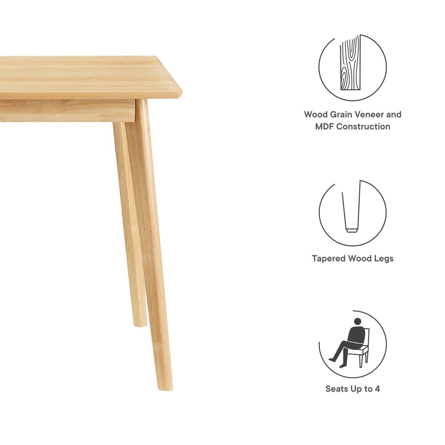 Modway Oracle 47" Rectangle Dining Table, EEI-3746 FredCo