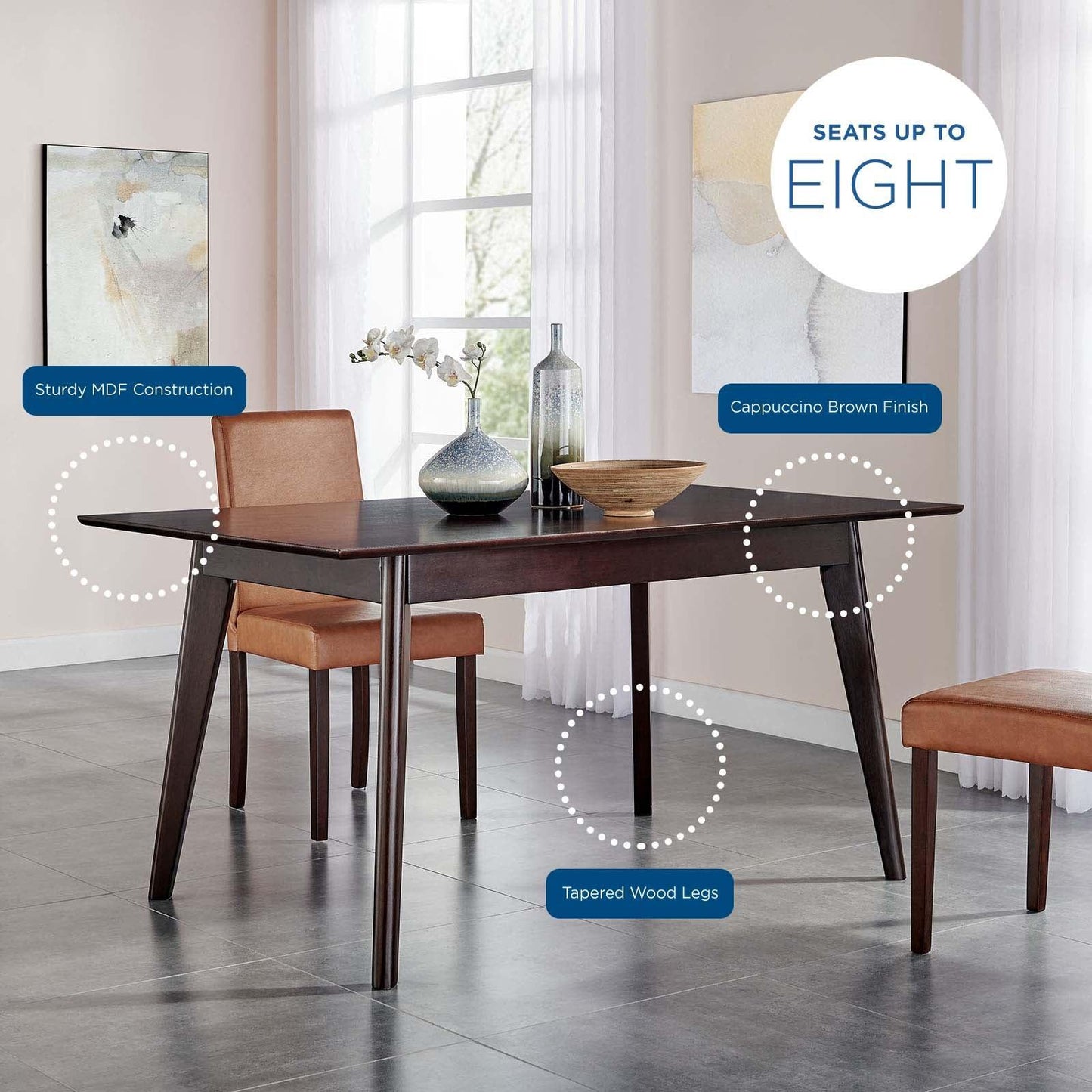 Modway Oracle 59" Rectangle Dining Table FredCo