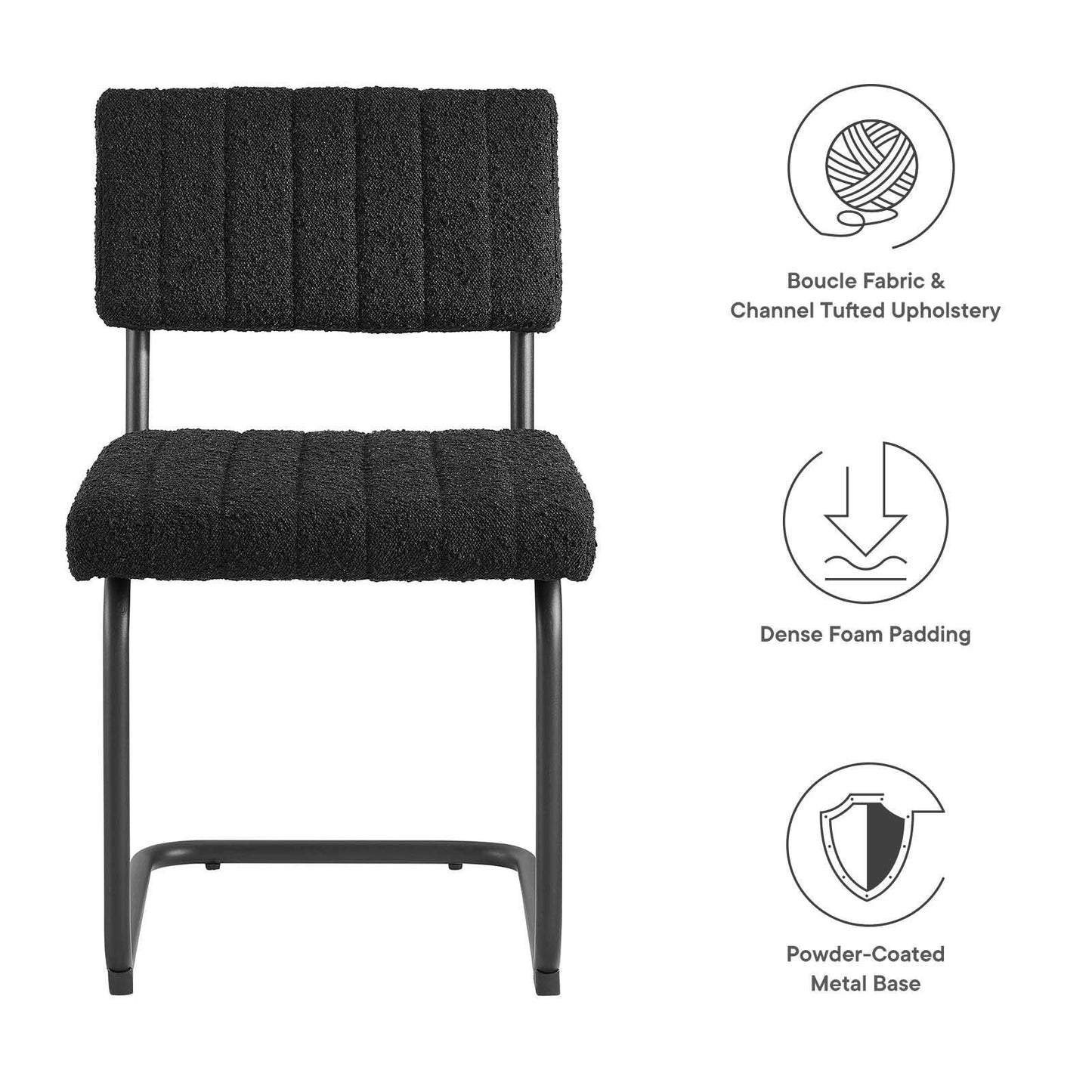 Modway Parity Boucle Dining Side Chairs - Set of 2 FredCo