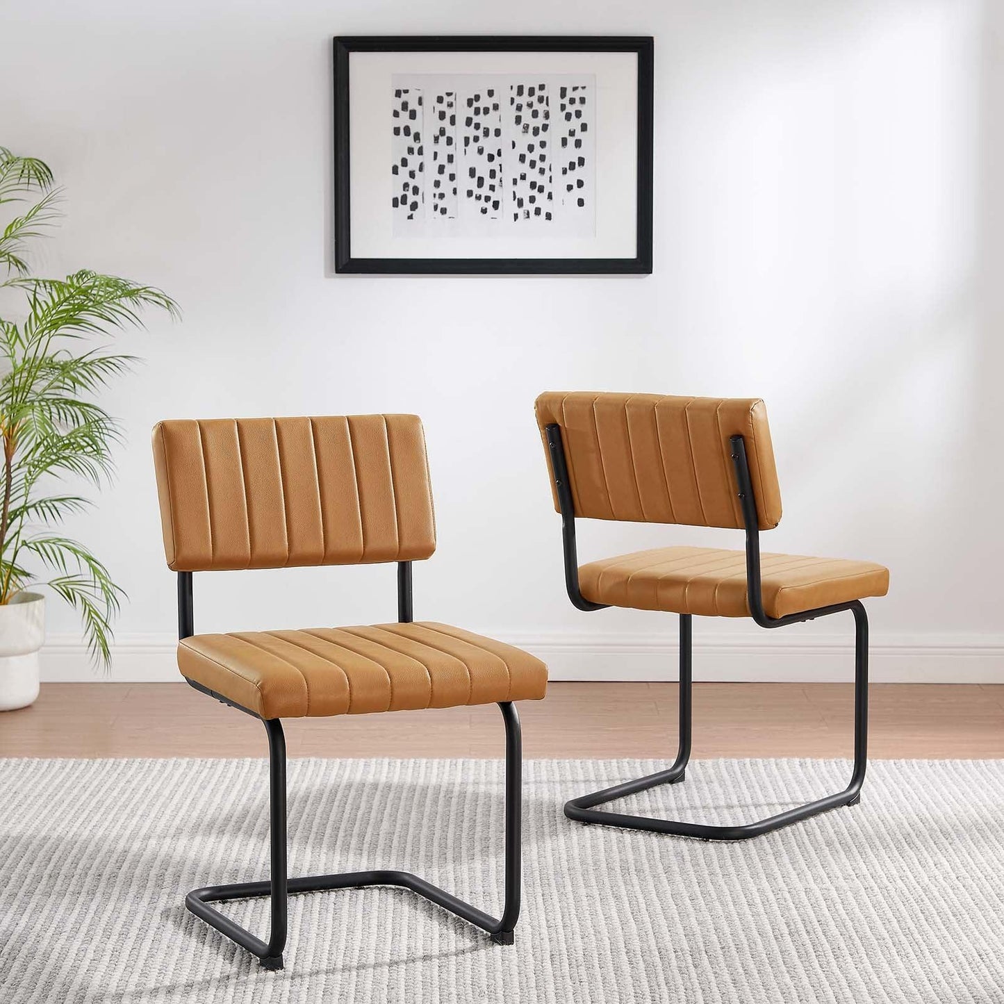 Modway Parity Vegan Leather Dining Side Chairs - Set of 2 FredCo