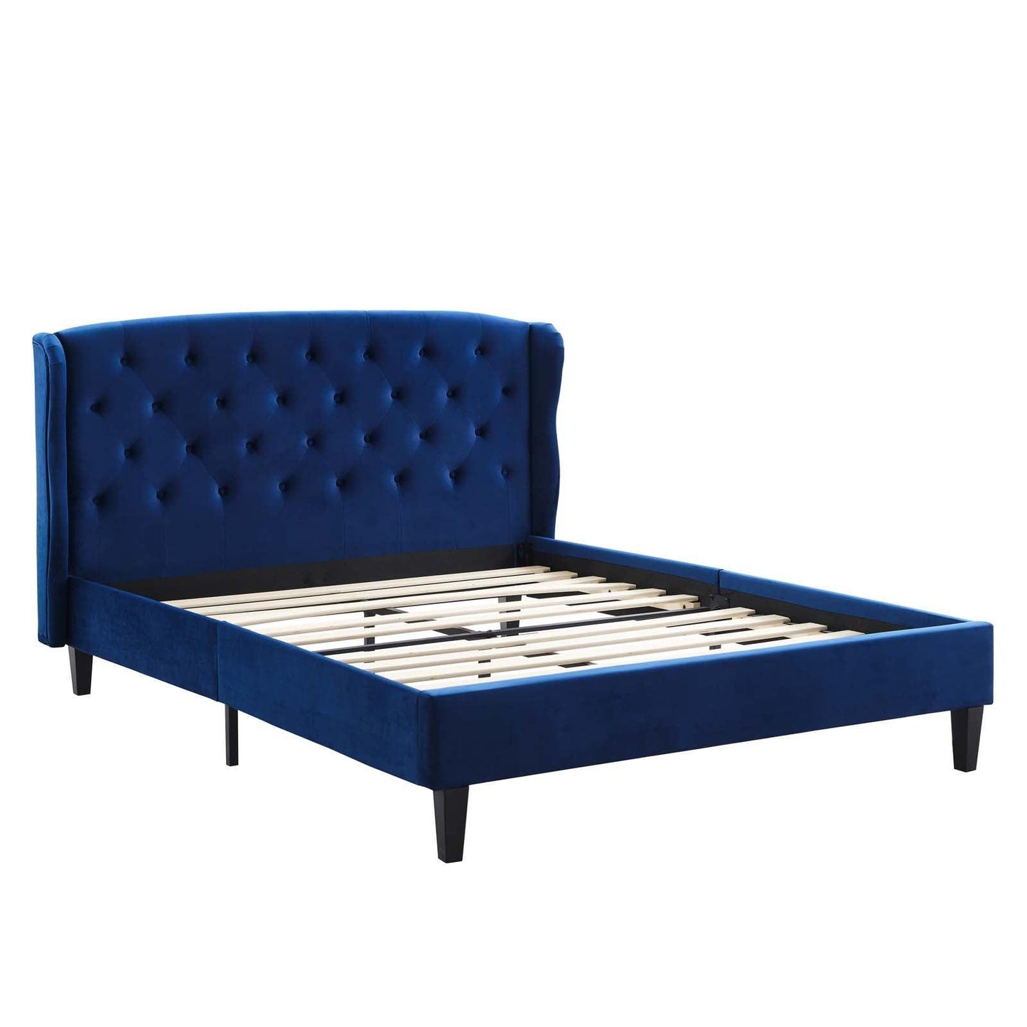 Modway Penelope Tufted Wingback Queen Performance Velvet Platform Bed FredCo