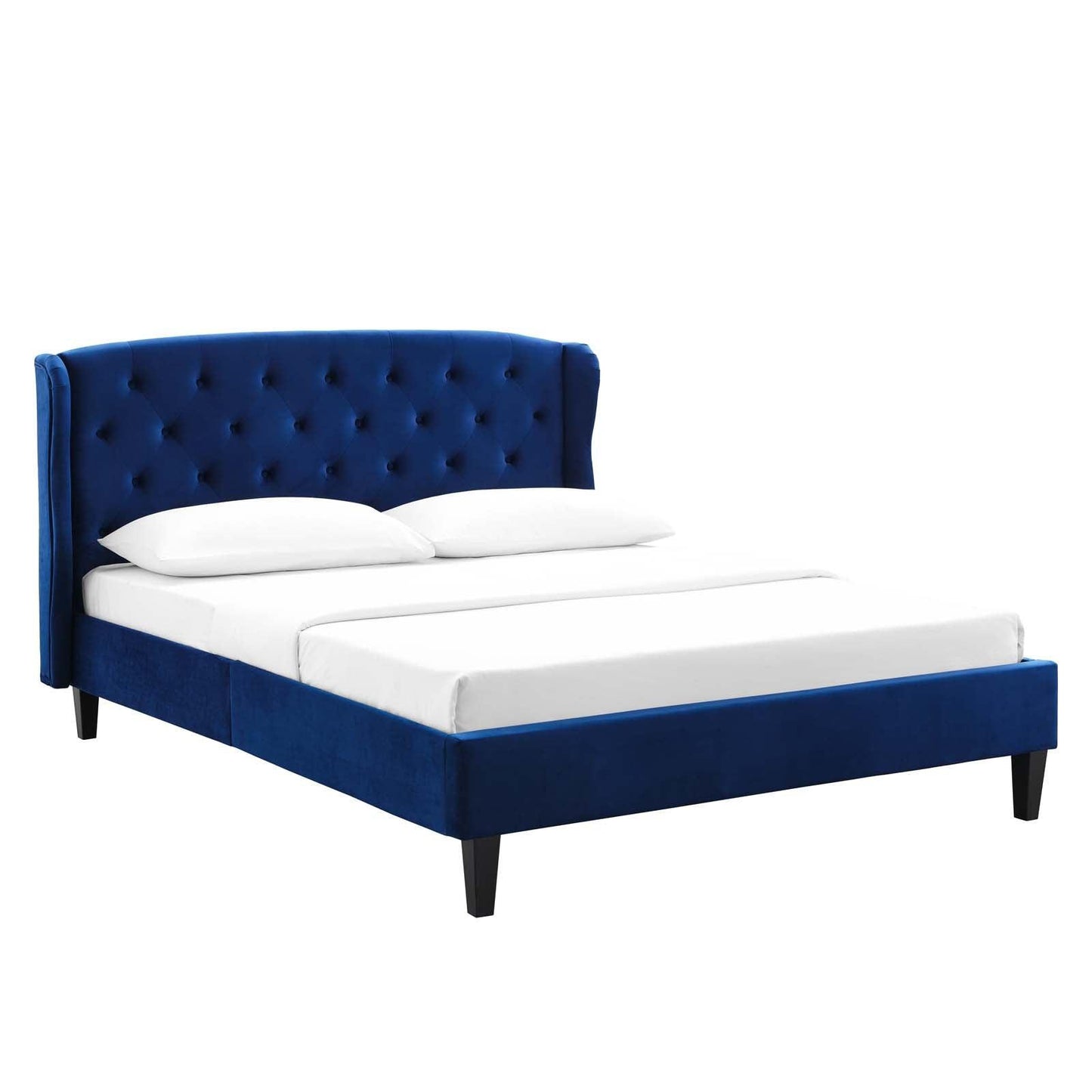 Modway Penelope Tufted Wingback Queen Performance Velvet Platform Bed FredCo