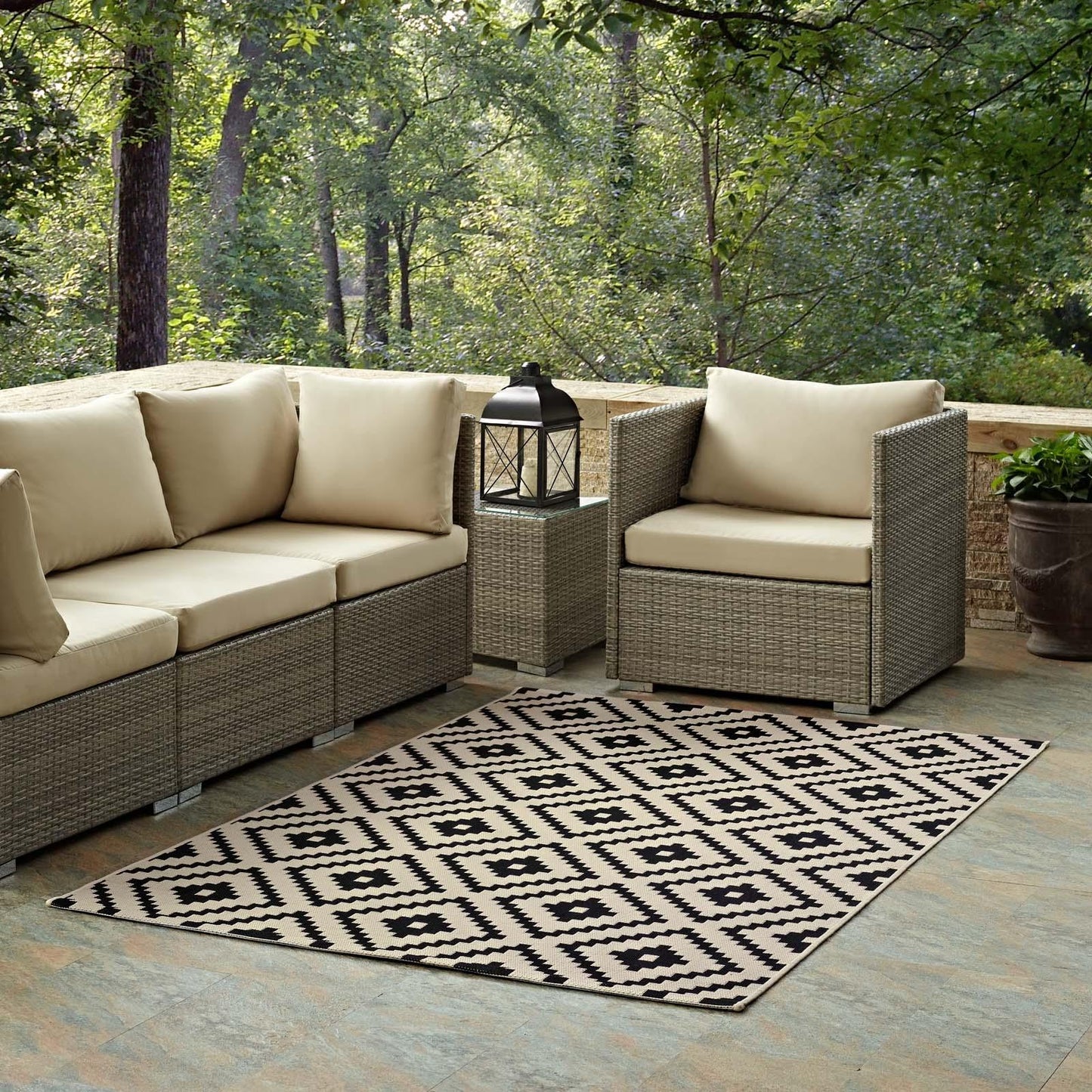 Modway Perplex Geometric Diamond Trellis Indoor and Outdoor Area Rug FredCo