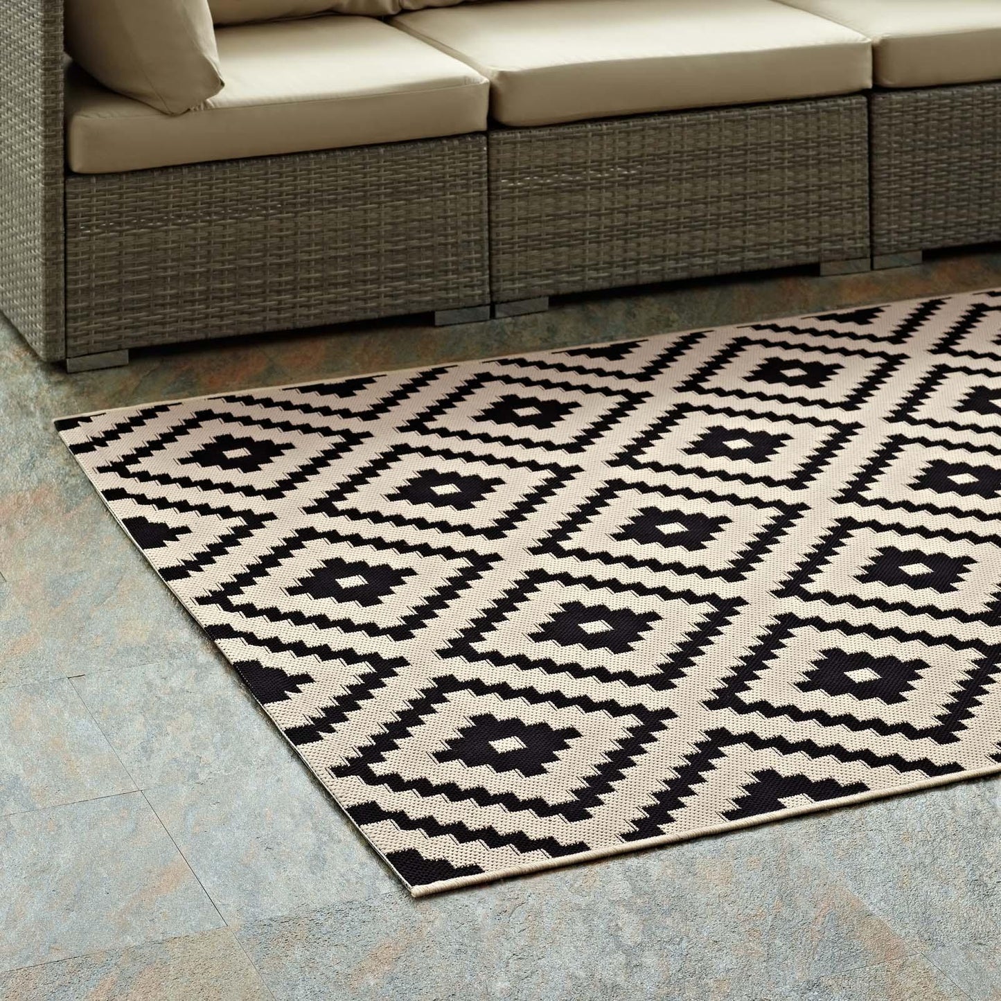 Modway Perplex Geometric Diamond Trellis Indoor and Outdoor Area Rug FredCo