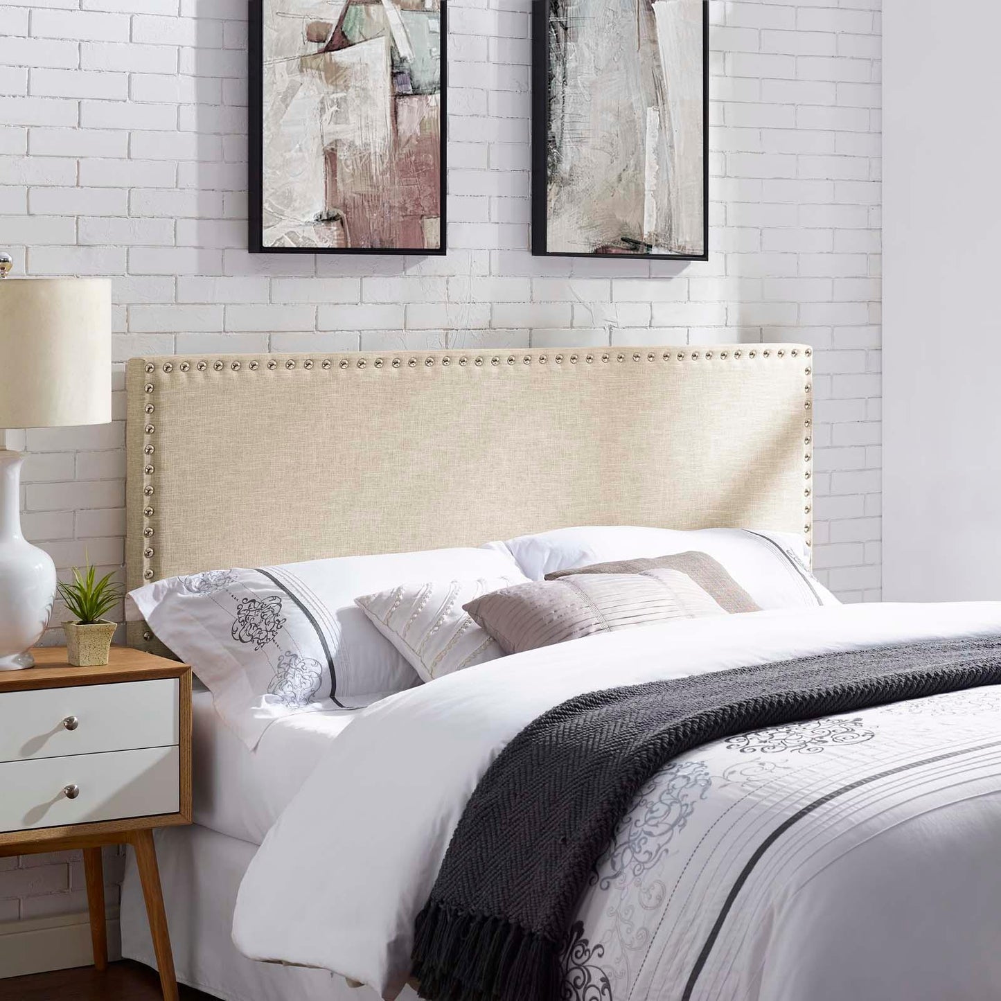 Modway Phoebe Queen Upholstered Fabric Headboard FredCo