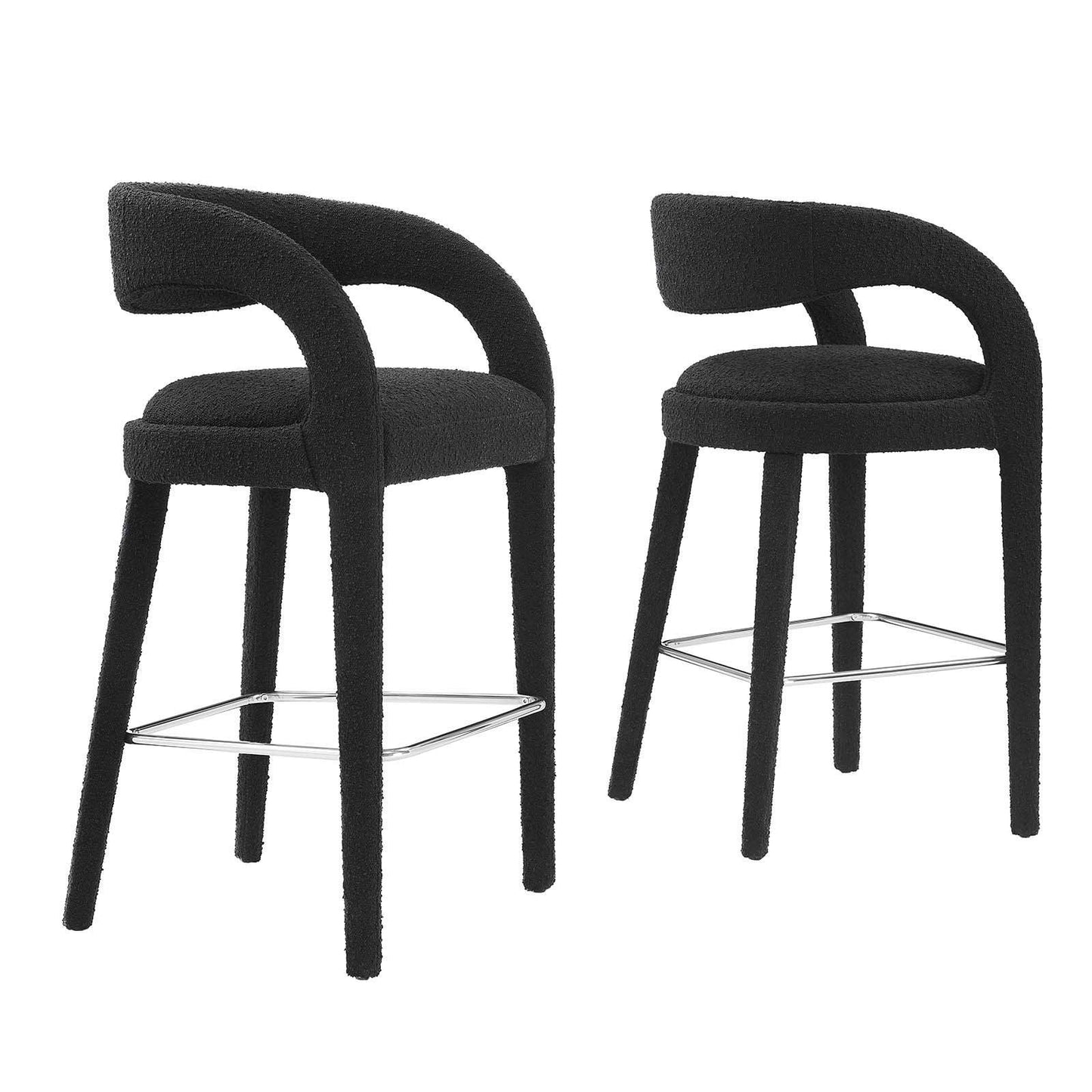 Modway Pinnacle Boucle Upholstered Bar Stool Set of Two, EEI-6568 FredCo