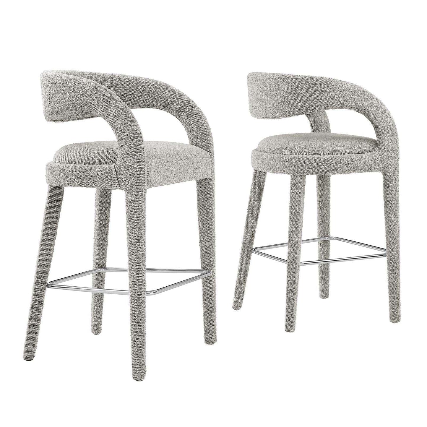 Modway Pinnacle Boucle Upholstered Bar Stool Set of Two, EEI-6568 FredCo