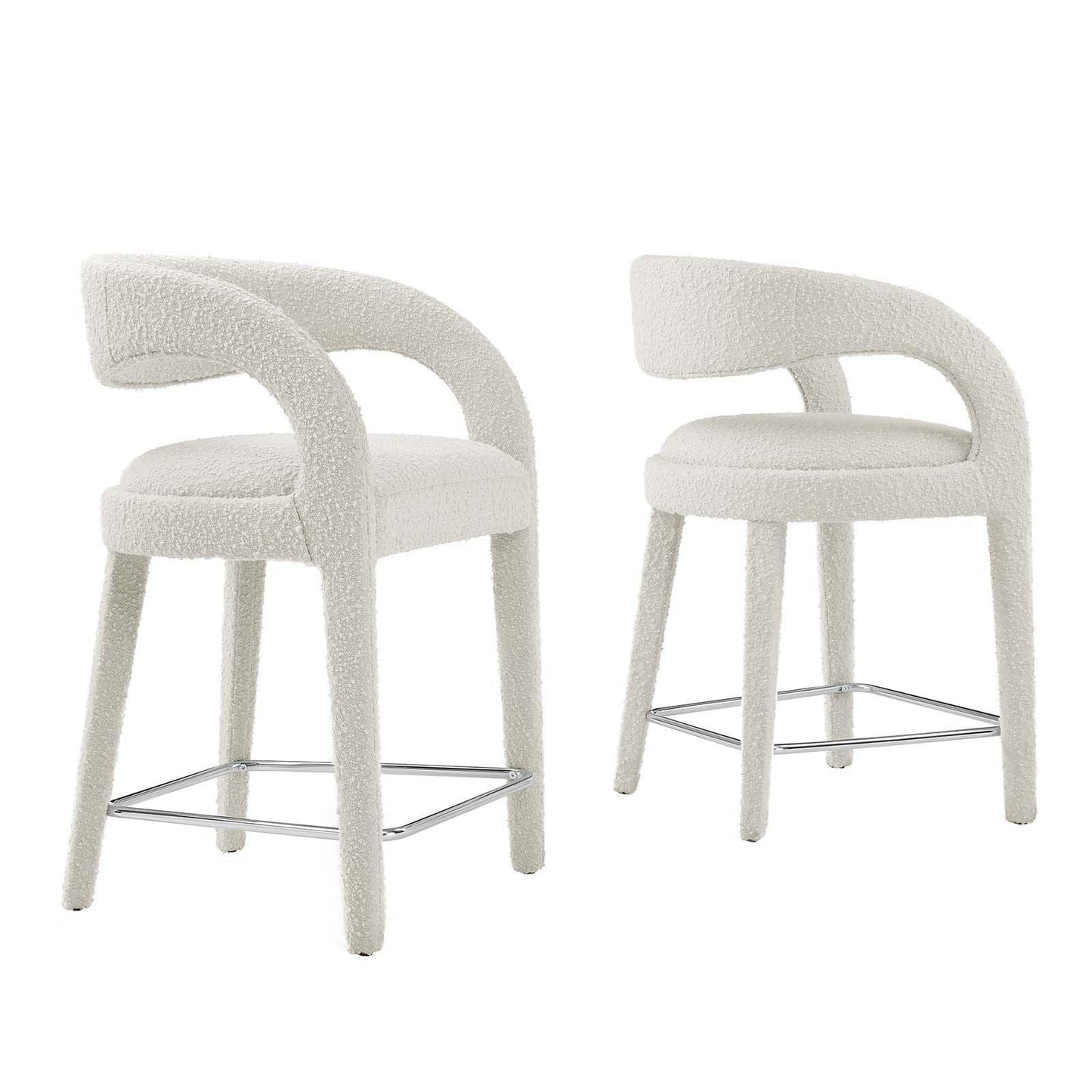 Modway Pinnacle Boucle Upholstered Counter Stool Set of Two, EEI-6565 FredCo