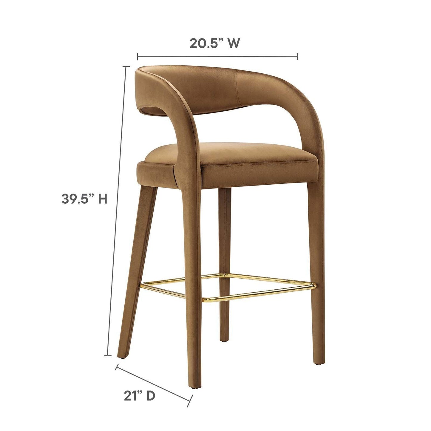 Modway Pinnacle Performance Velvet Bar Stool Set of Two, EEI-6569 FredCo