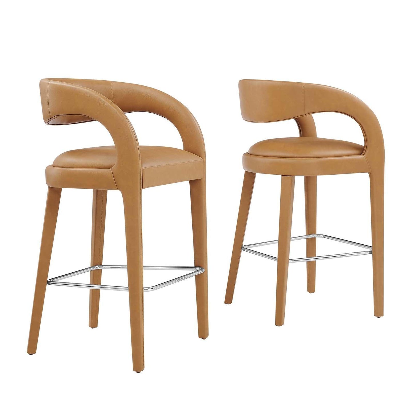 Modway Pinnacle Vegan Leather Bar Stool Set of Two, EEI-6567 FredCo