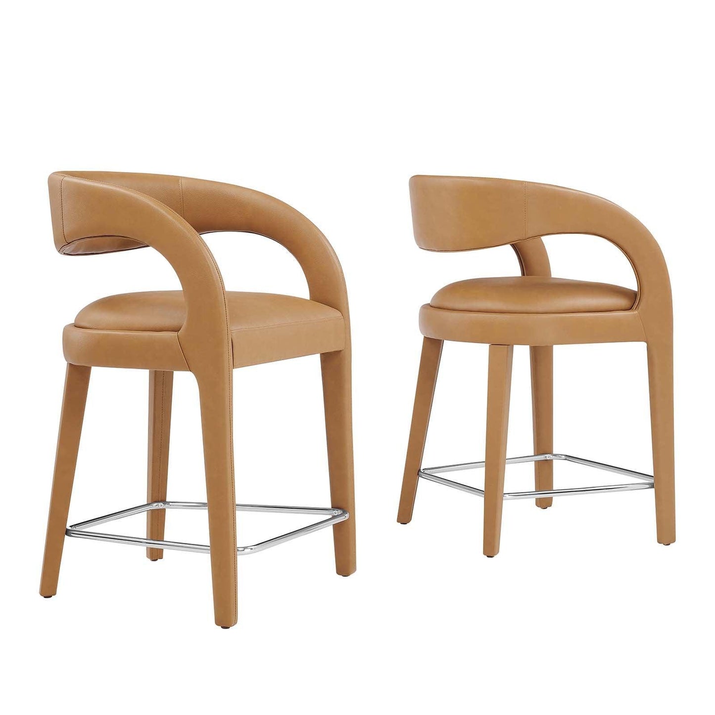 Modway Pinnacle Vegan Leather Counter Stool Set of Two, EEI-6564 FredCo