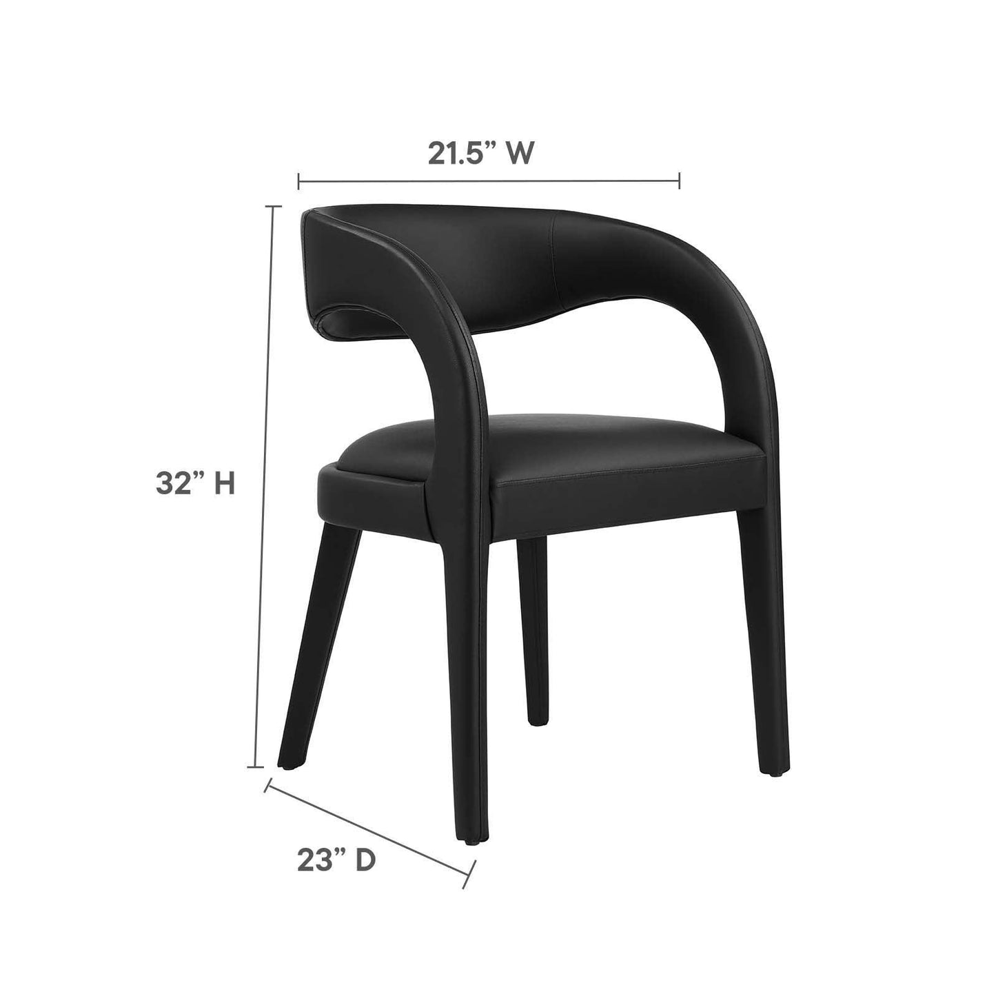 Modway Pinnacle Vegan Leather Dining Chair Set of Two, EEI-6561 FredCo