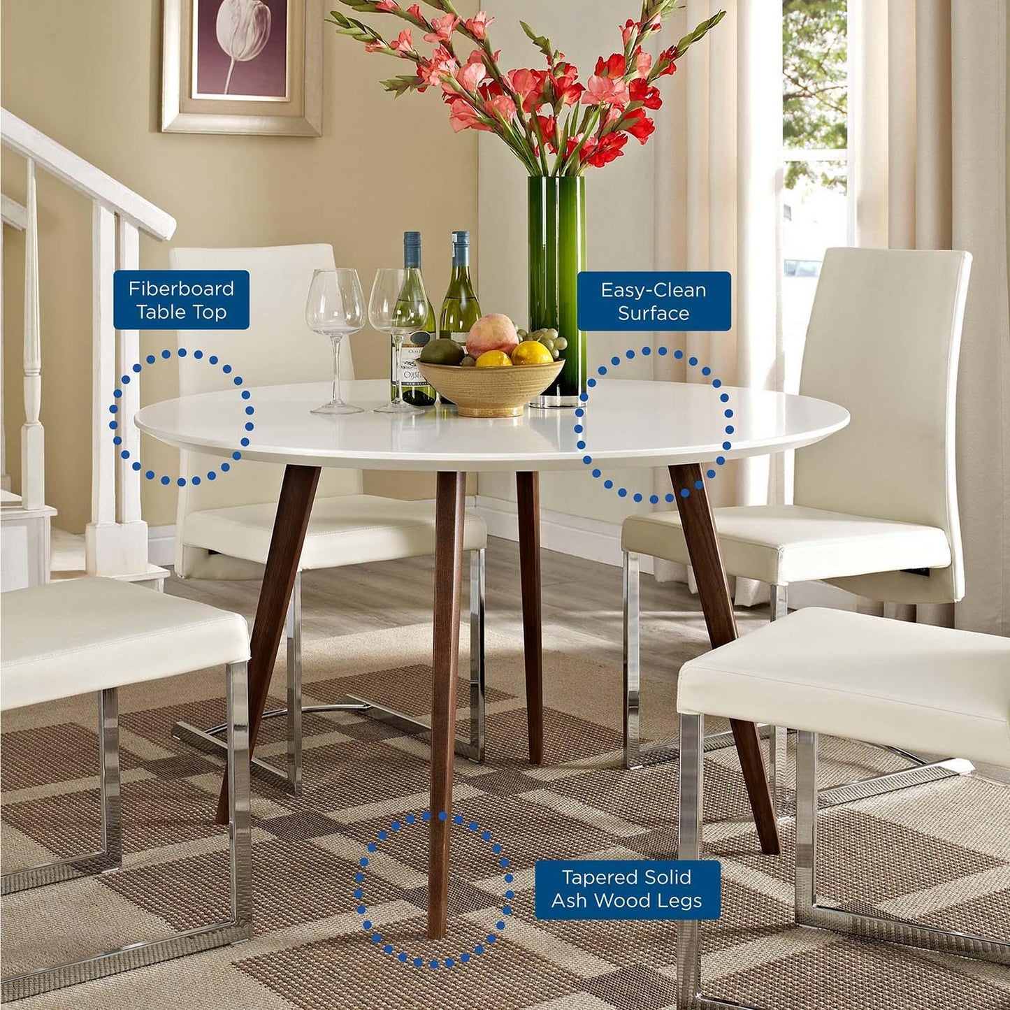 Modway Platter Round Dining Table FredCo