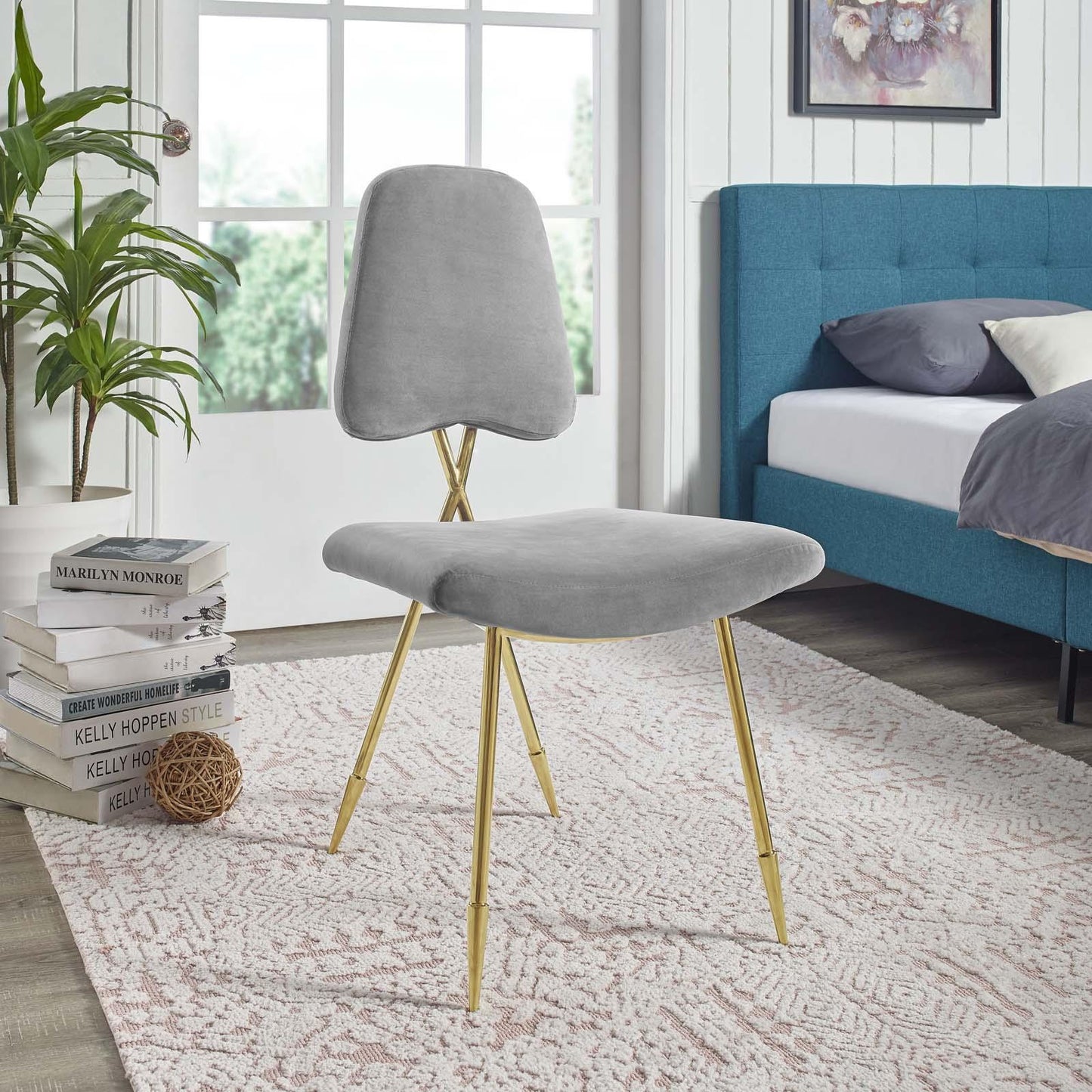 Modway Ponder Performance Velvet Dining Side Chair FredCo
