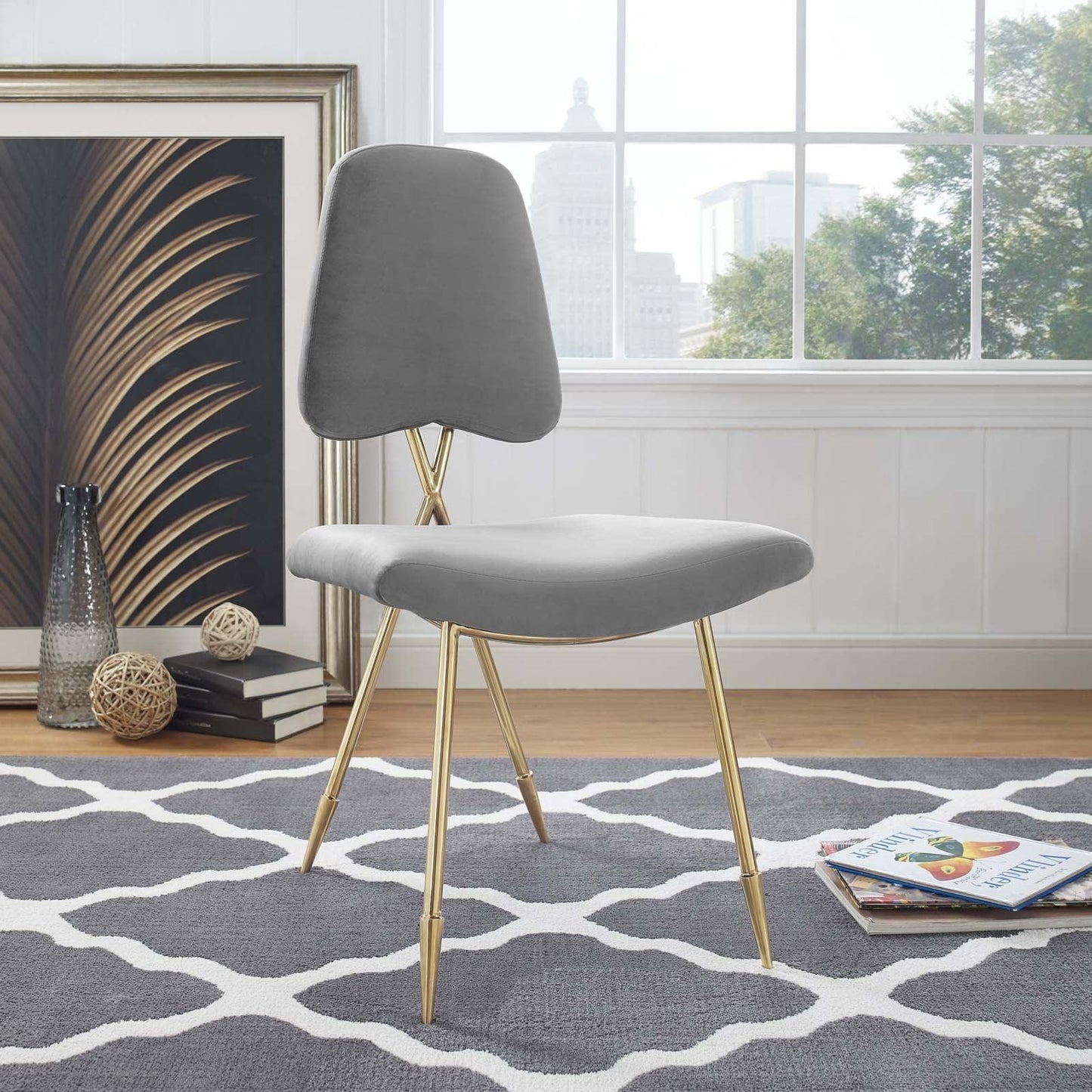 Modway Ponder Performance Velvet Dining Side Chair FredCo