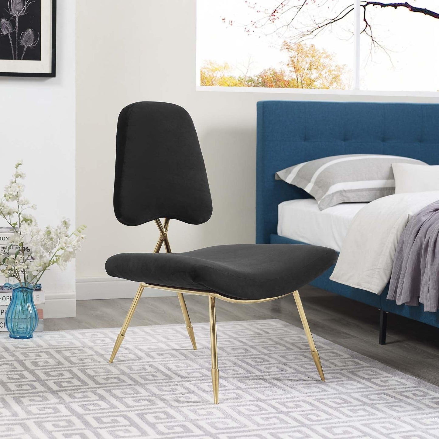 Modway Ponder Performance Velvet Lounge Chair FredCo