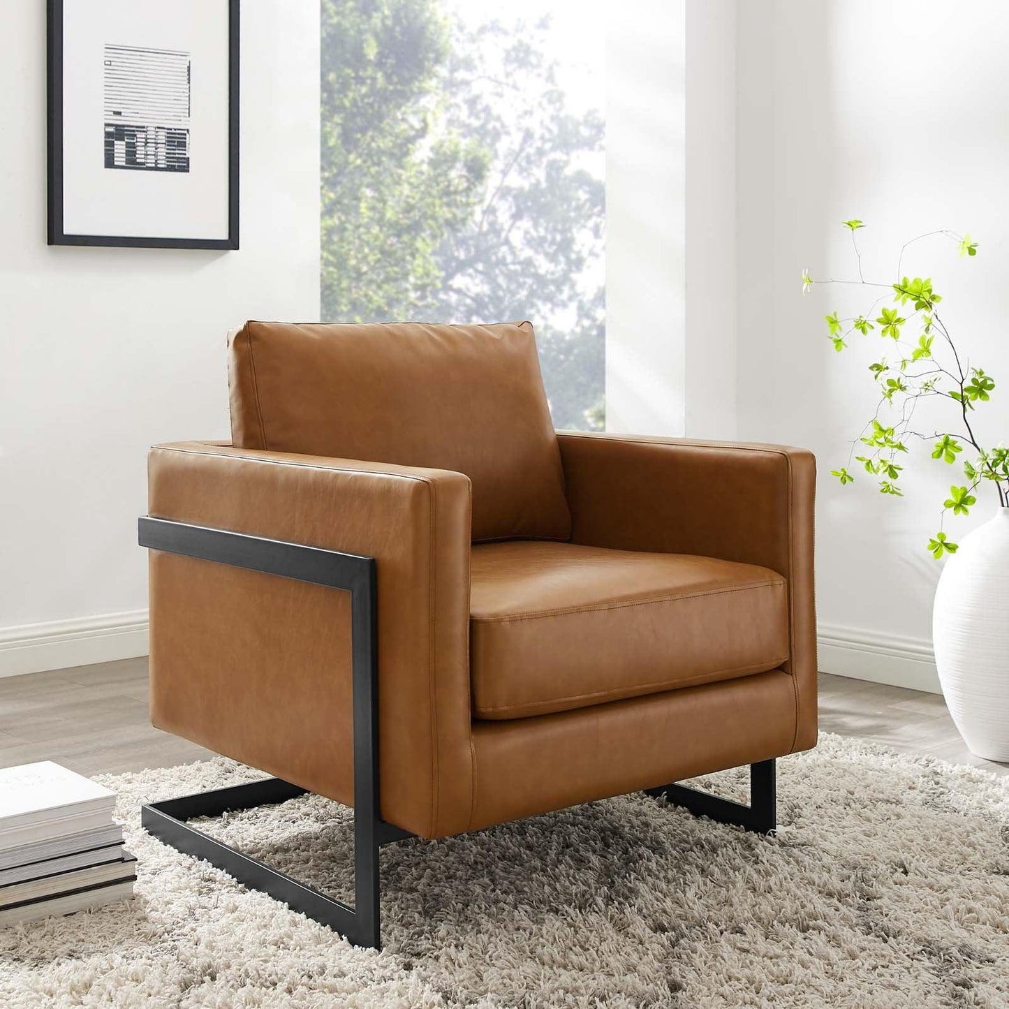 Modway Posse Vegan Leather Accent Chair FredCo