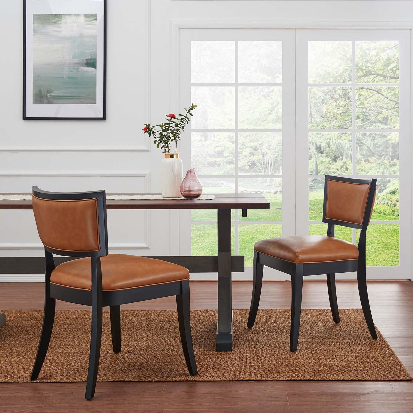 Modway Pristine Vegan Leather Dining Chairs - Set of 2 FredCo