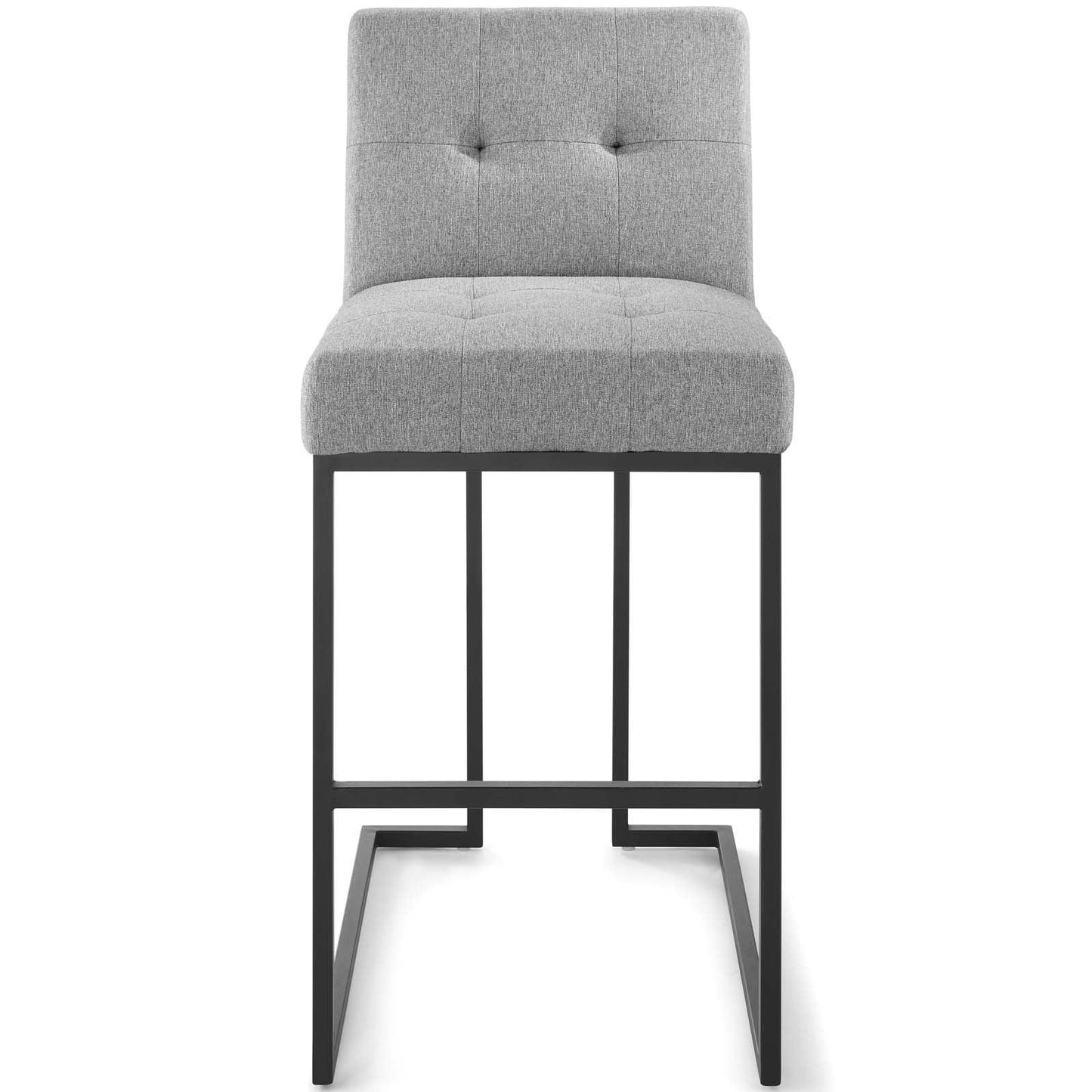 Modway Privy Black Stainless Steel Upholstered Fabric Bar Stool FredCo