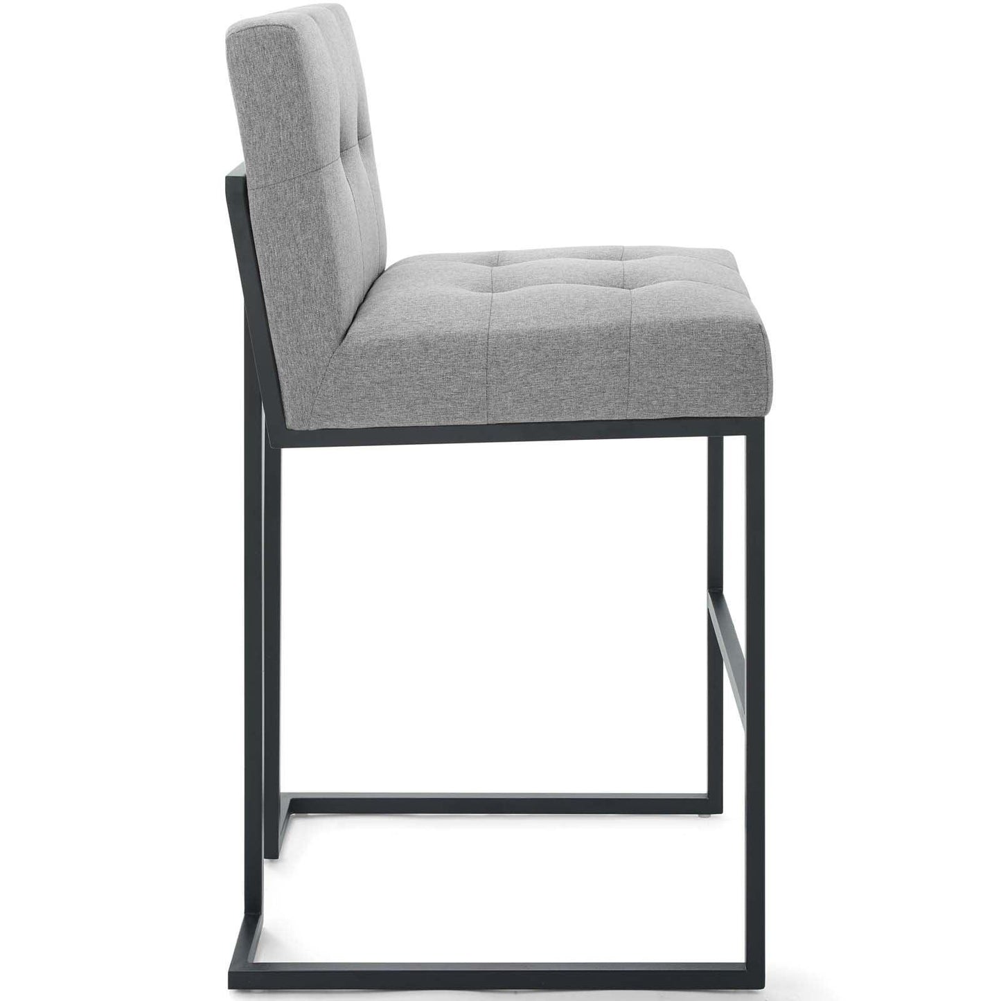 Modway Privy Black Stainless Steel Upholstered Fabric Bar Stool FredCo