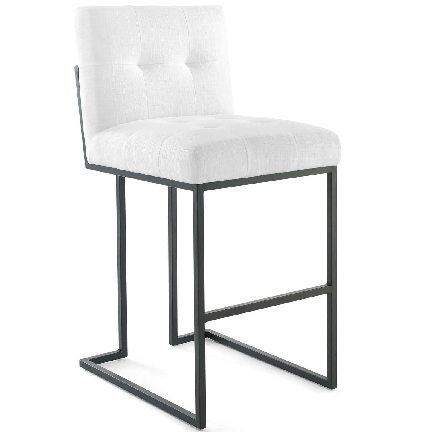 Modway Privy Black Stainless Steel Upholstered Fabric Bar Stool FredCo