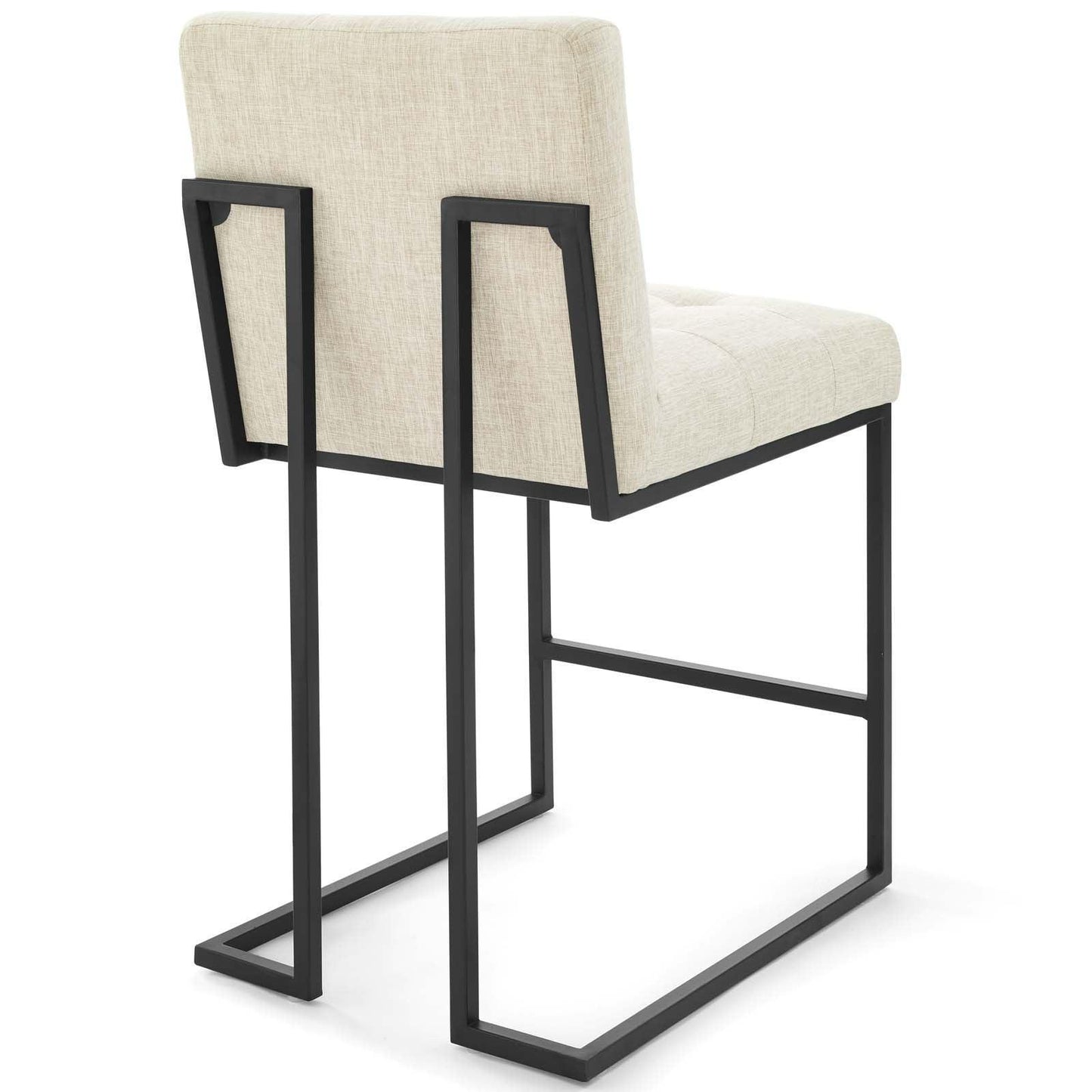 Modway Privy Black Stainless Steel Upholstered Fabric Counter Stool FredCo