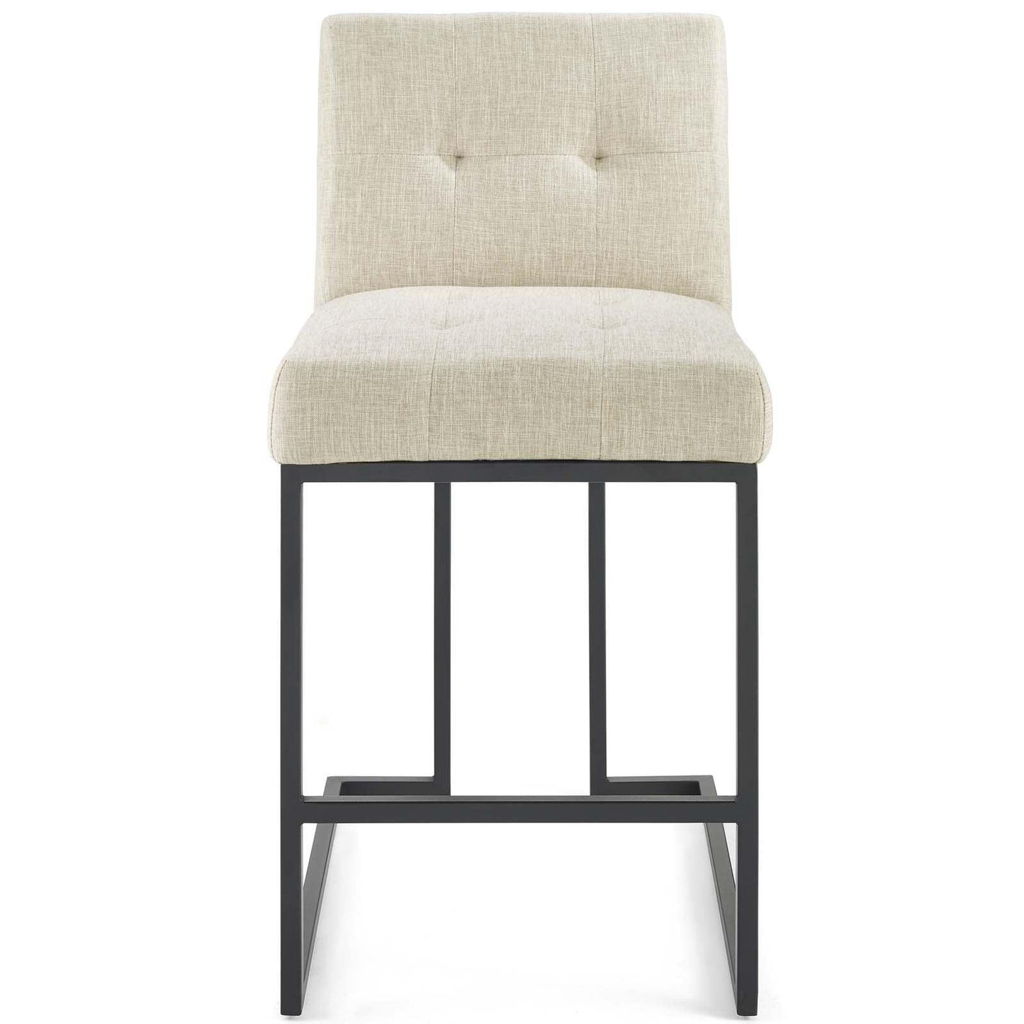 Modway Privy Black Stainless Steel Upholstered Fabric Counter Stool FredCo