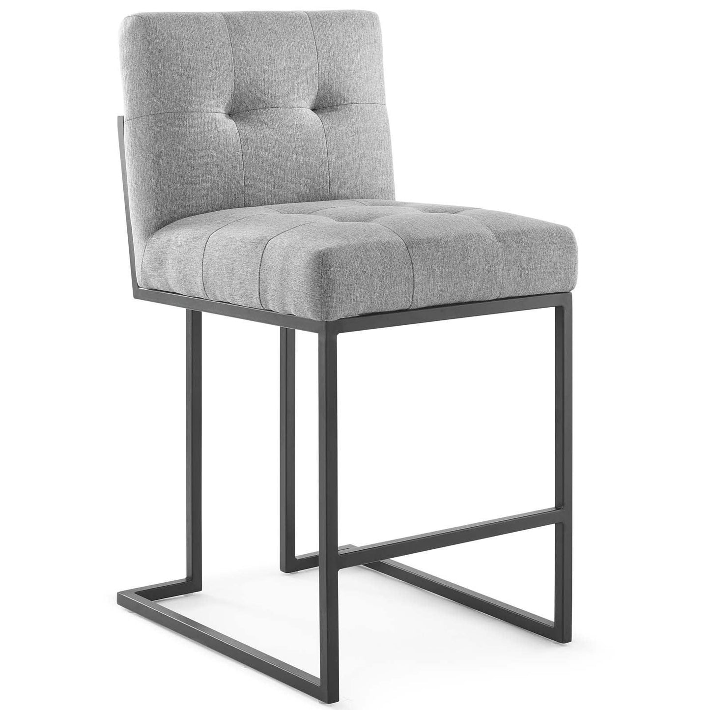 Modway Privy Black Stainless Steel Upholstered Fabric Counter Stool FredCo
