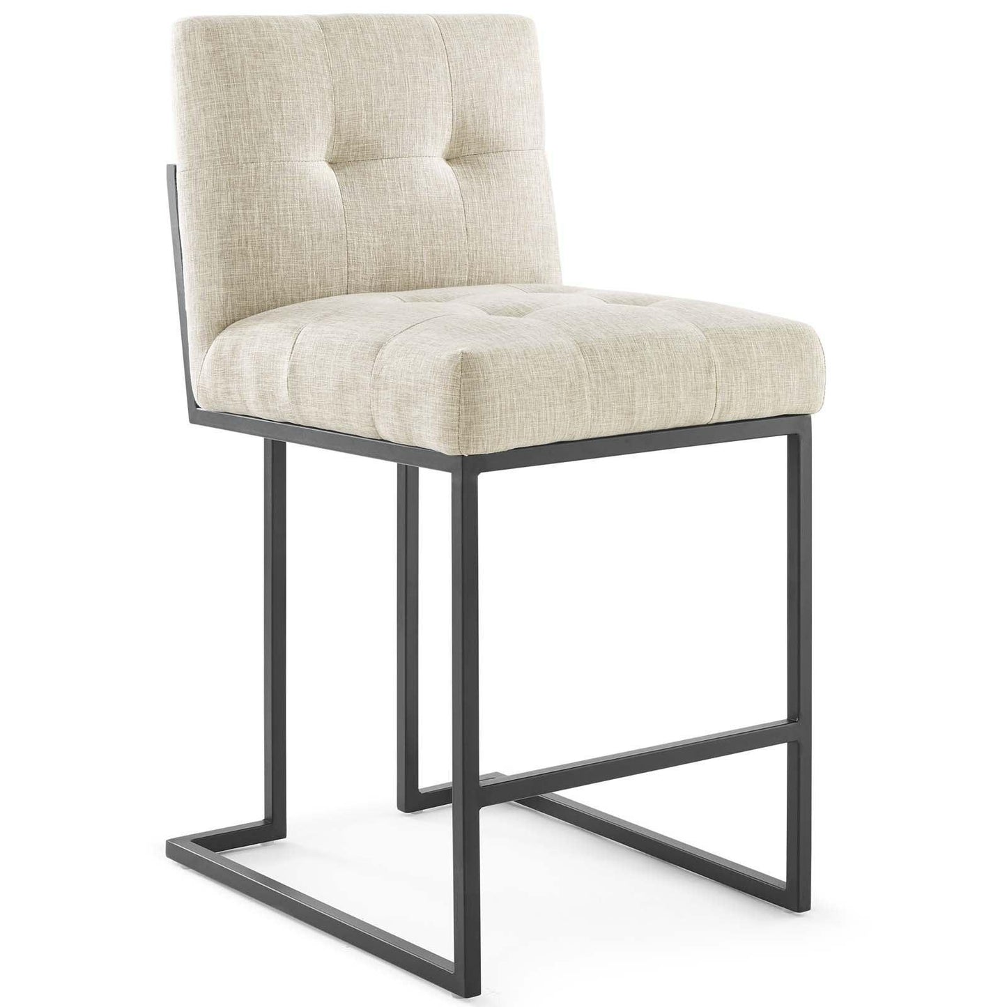 Modway Privy Black Stainless Steel Upholstered Fabric Counter Stool FredCo