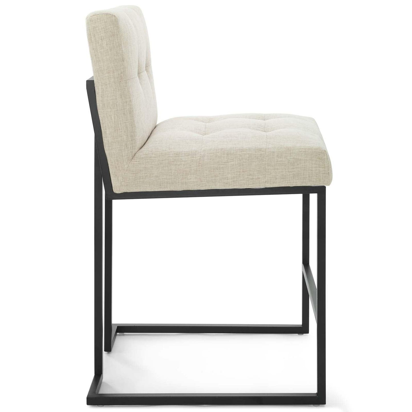Modway Privy Black Stainless Steel Upholstered Fabric Counter Stool FredCo