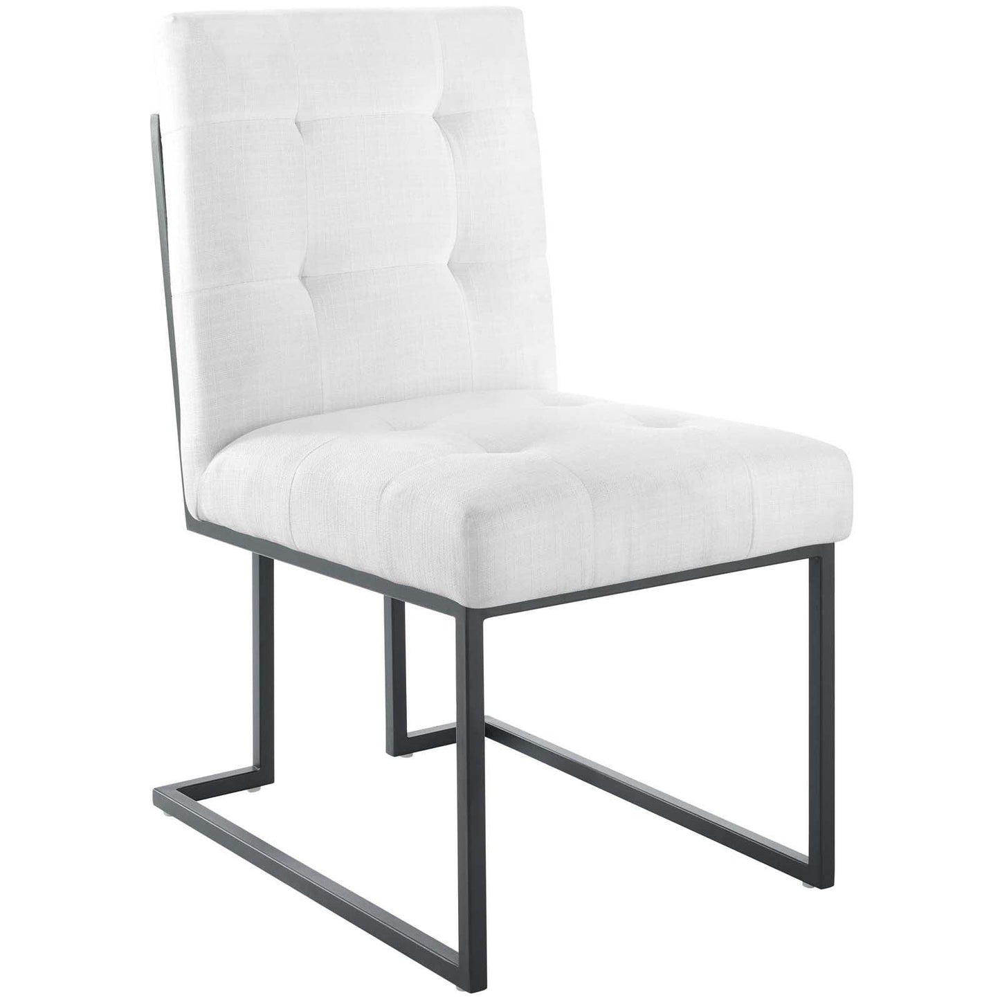 Modway Privy Black Stainless Steel Upholstered Fabric Dining Chair FredCo