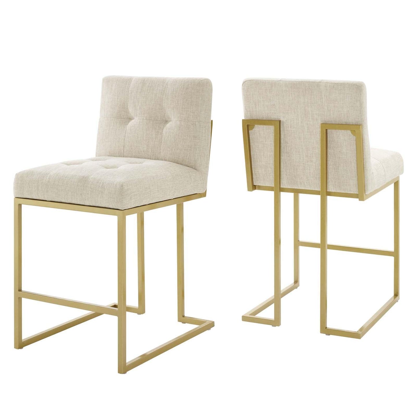Modway Privy Counter Stool Upholstered Fabric Set of 2 FredCo
