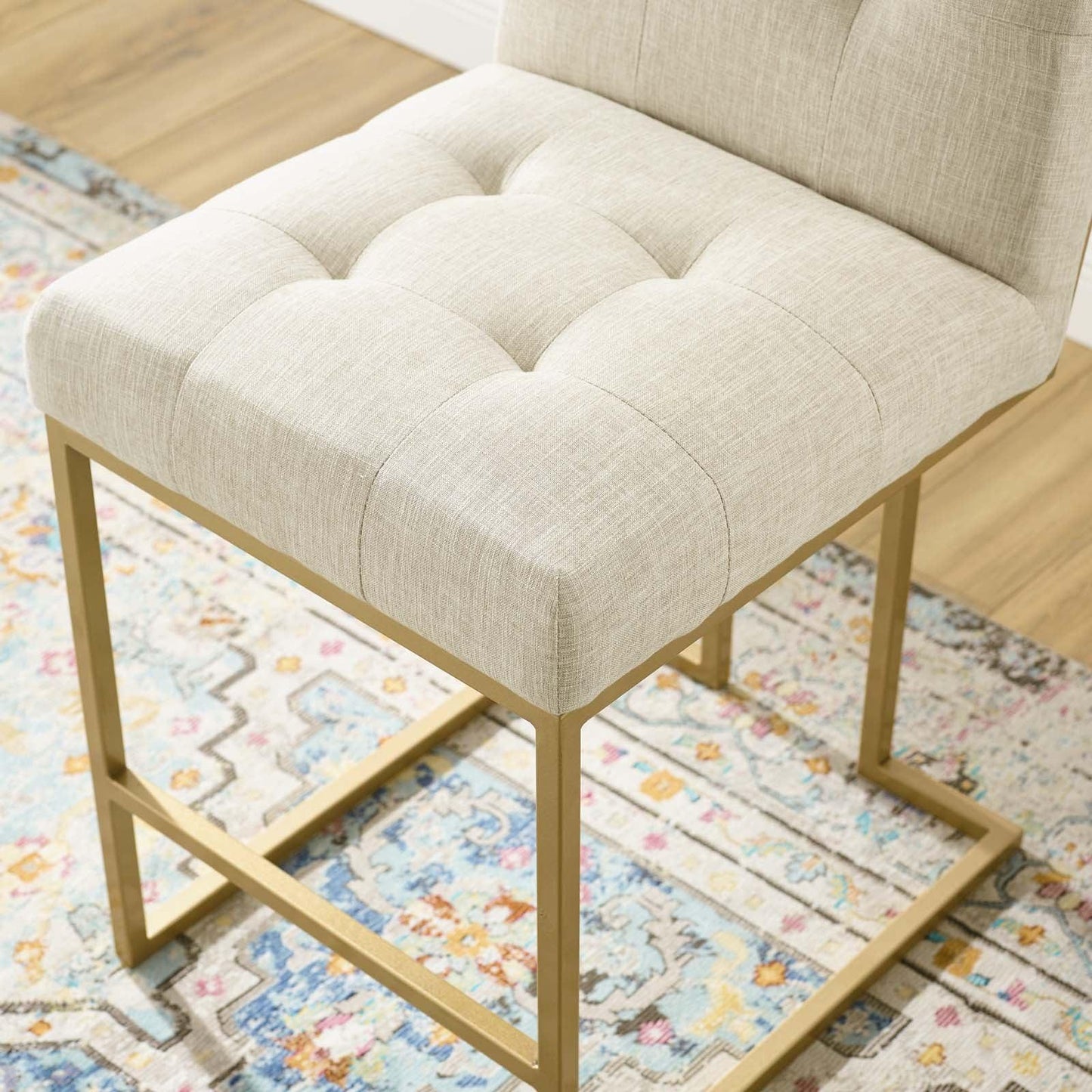 Modway Privy Counter Stool Upholstered Fabric Set of 2 FredCo