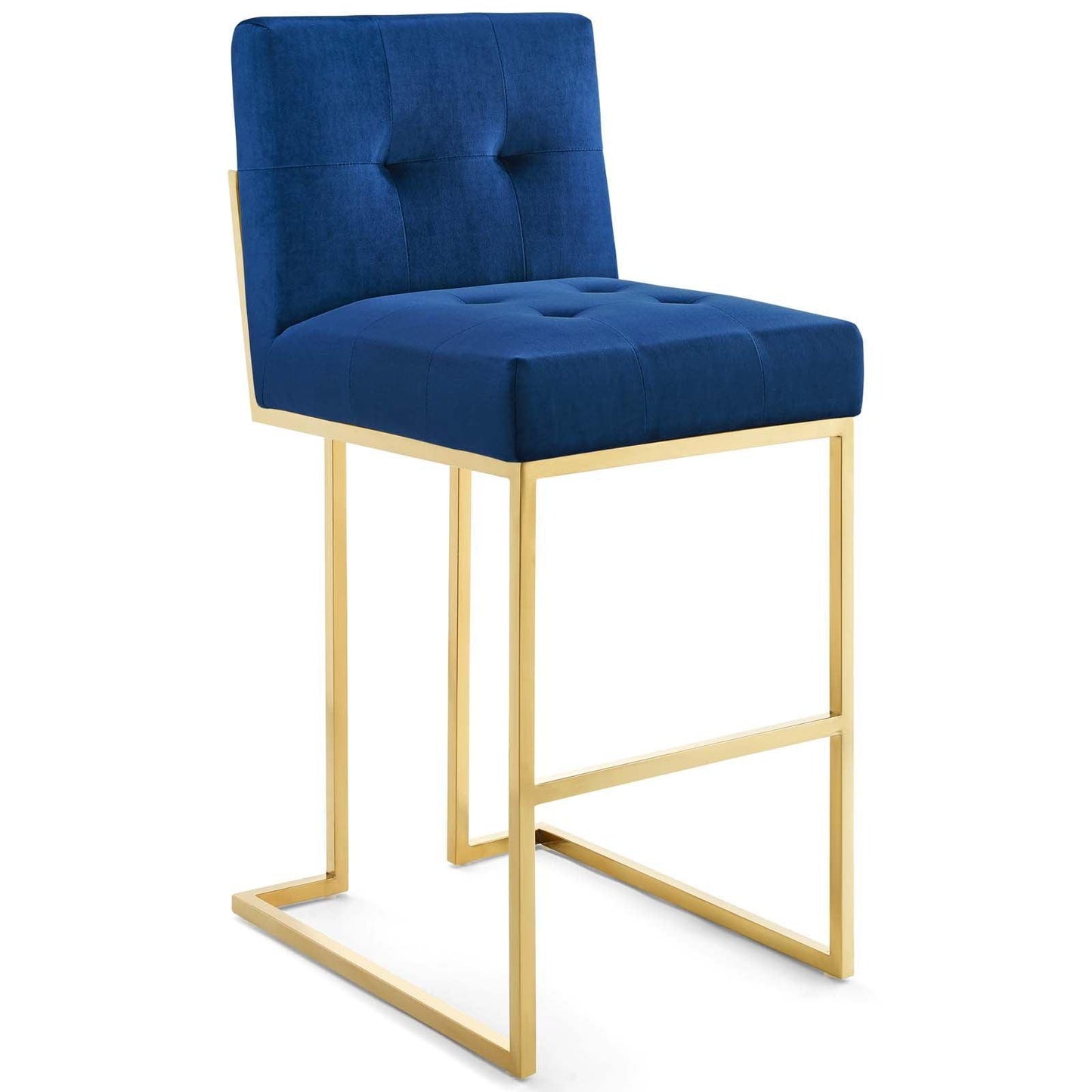 Modway Privy Gold Stainless Steel Performance Velvet Bar Stool FredCo