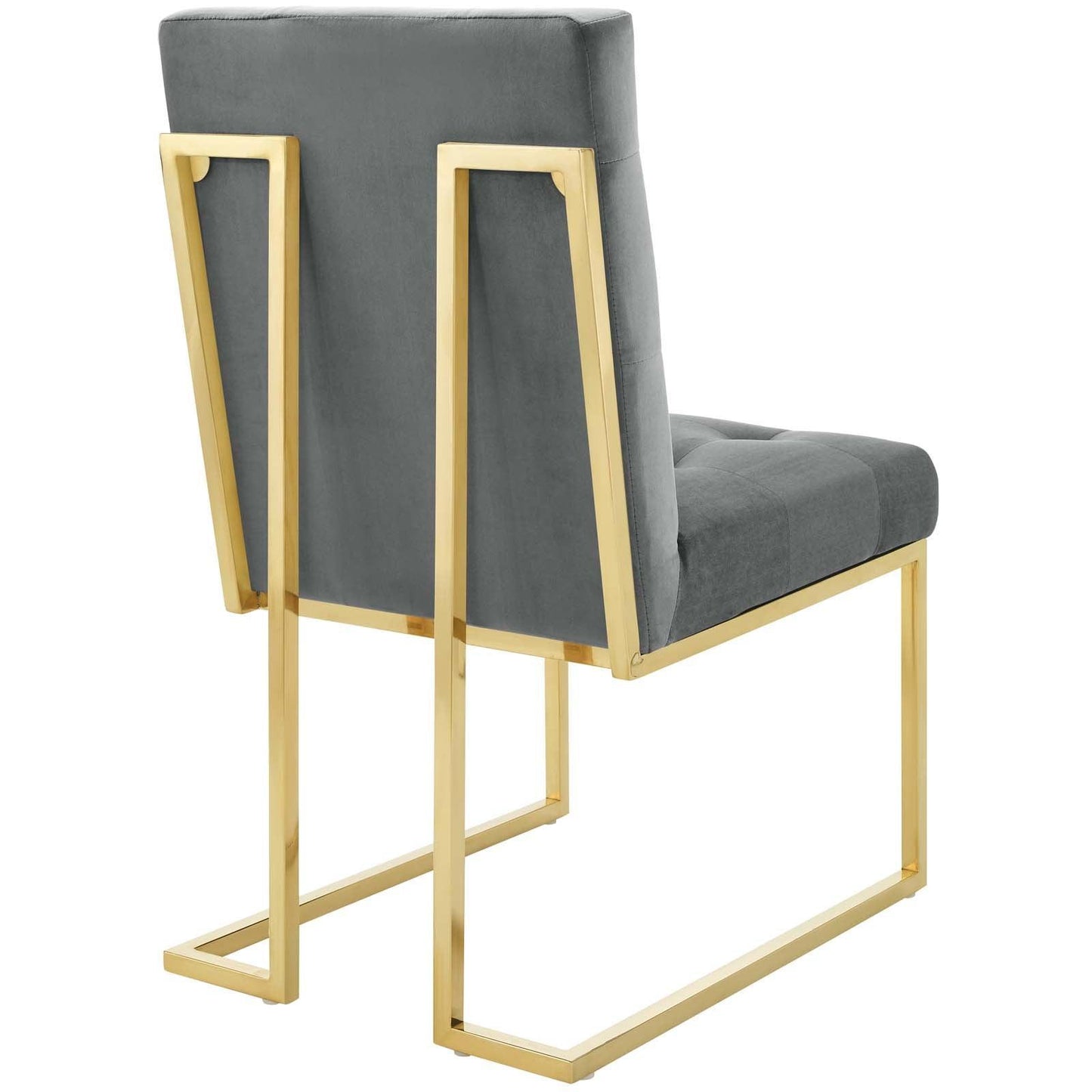 Modway Privy Gold Stainless Steel Performance Velvet Dining Chair Set of 2 FredCo