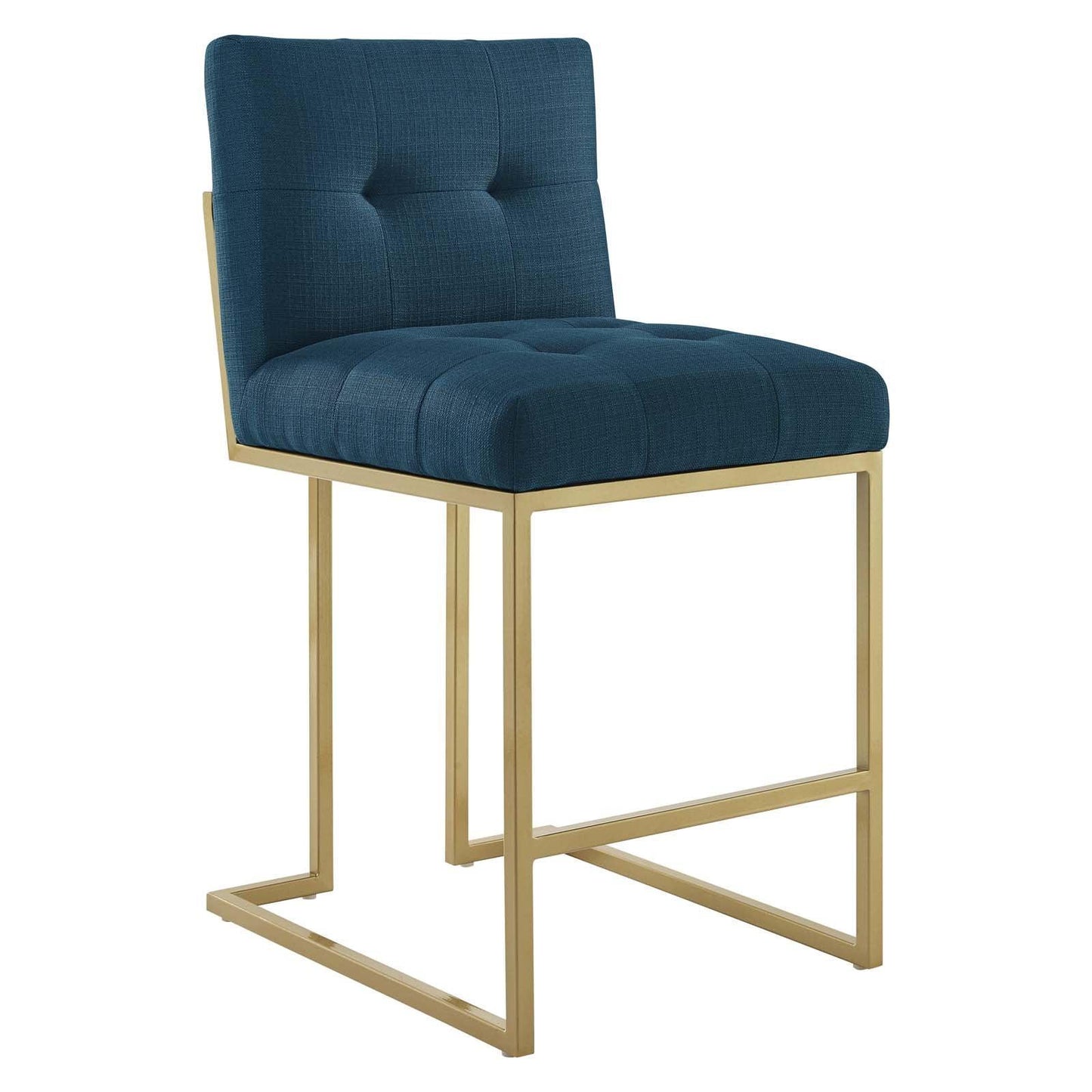 Modway Privy Gold Stainless Steel Upholstered Fabric Counter Stool FredCo