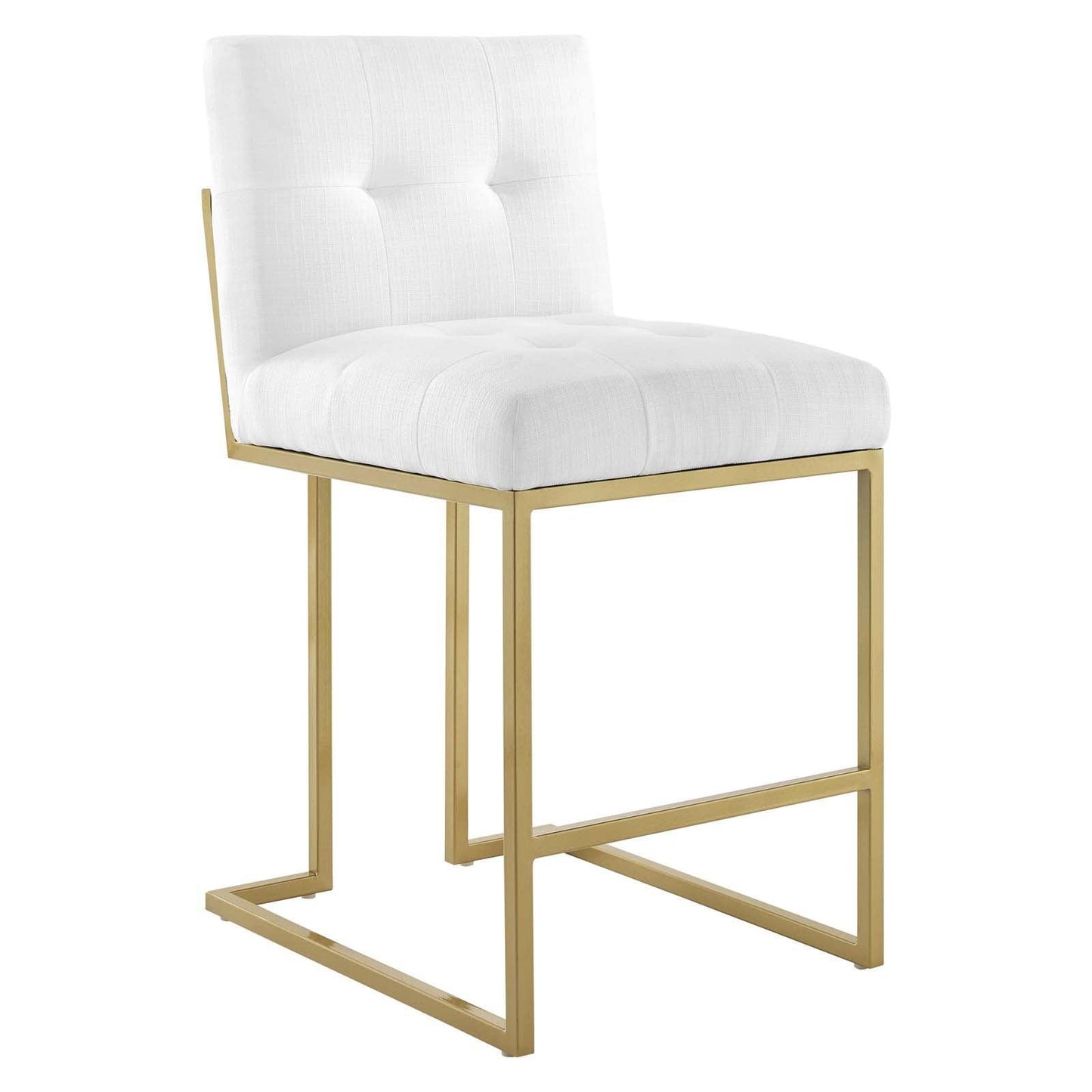 Modway Privy Gold Stainless Steel Upholstered Fabric Counter Stool FredCo