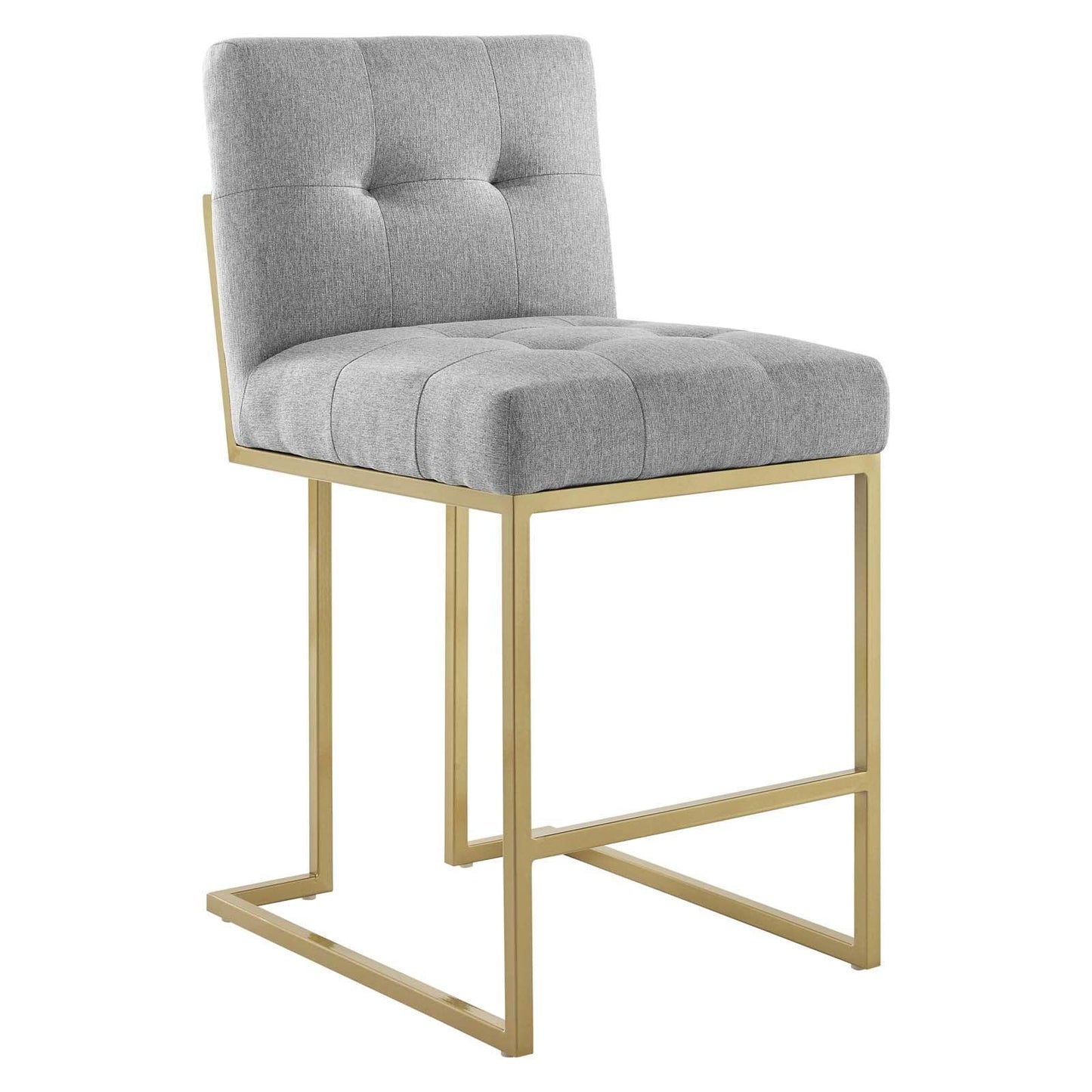 Modway Privy Gold Stainless Steel Upholstered Fabric Counter Stool FredCo
