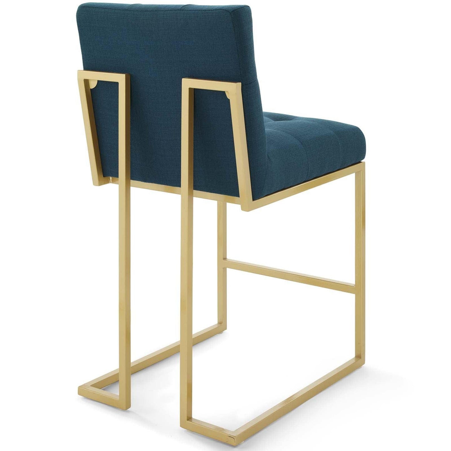 Modway Privy Gold Stainless Steel Upholstered Fabric Counter Stool Set of 2 FredCo