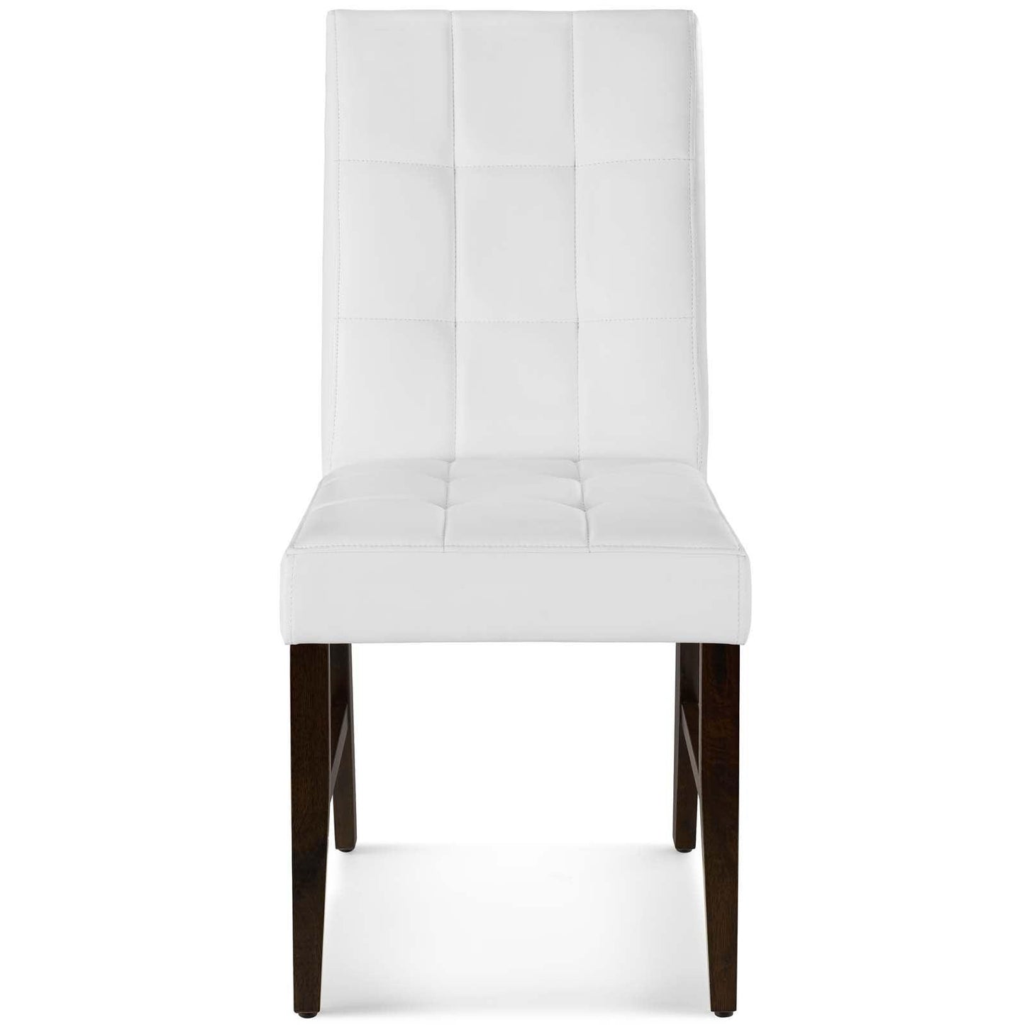 Modway Promulgate Biscuit Tufted Upholstered Faux Leather Dining Side Chair Set of 2 FredCo