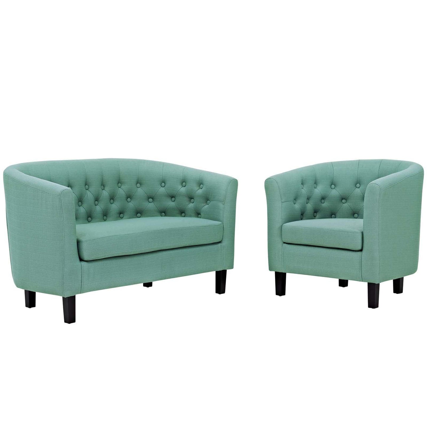 Modway Prospect 2 Piece Upholstered Fabric Loveseat and Armchair Set FredCo