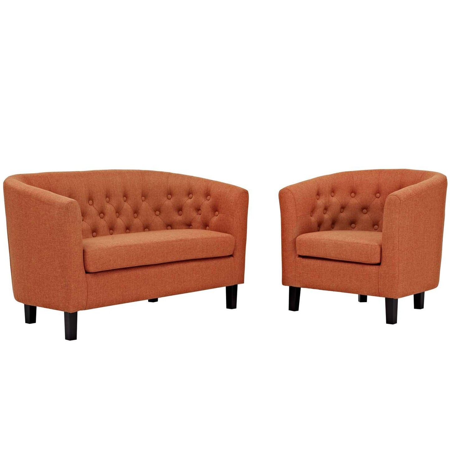 Modway Prospect 2 Piece Upholstered Fabric Loveseat and Armchair Set FredCo