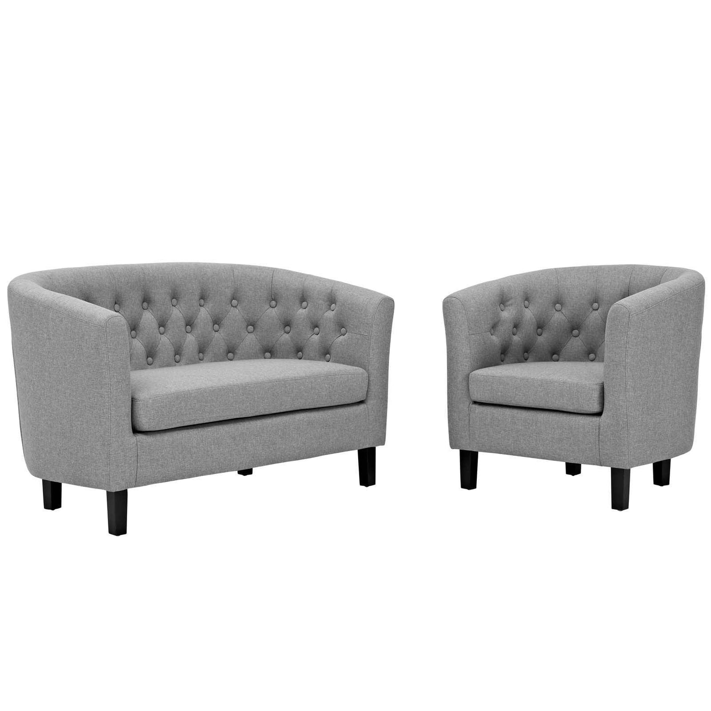Modway Prospect 2 Piece Upholstered Fabric Loveseat and Armchair Set FredCo