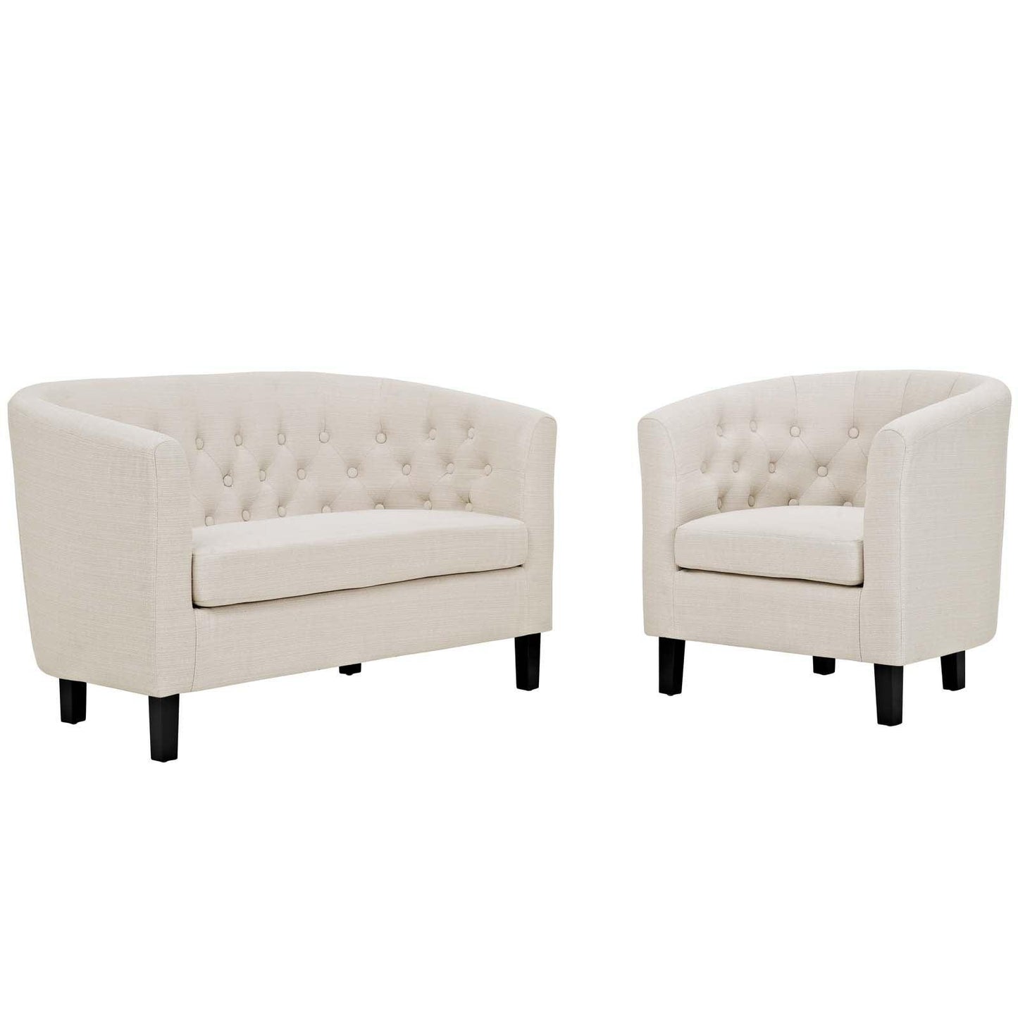 Modway Prospect 2 Piece Upholstered Fabric Loveseat and Armchair Set FredCo