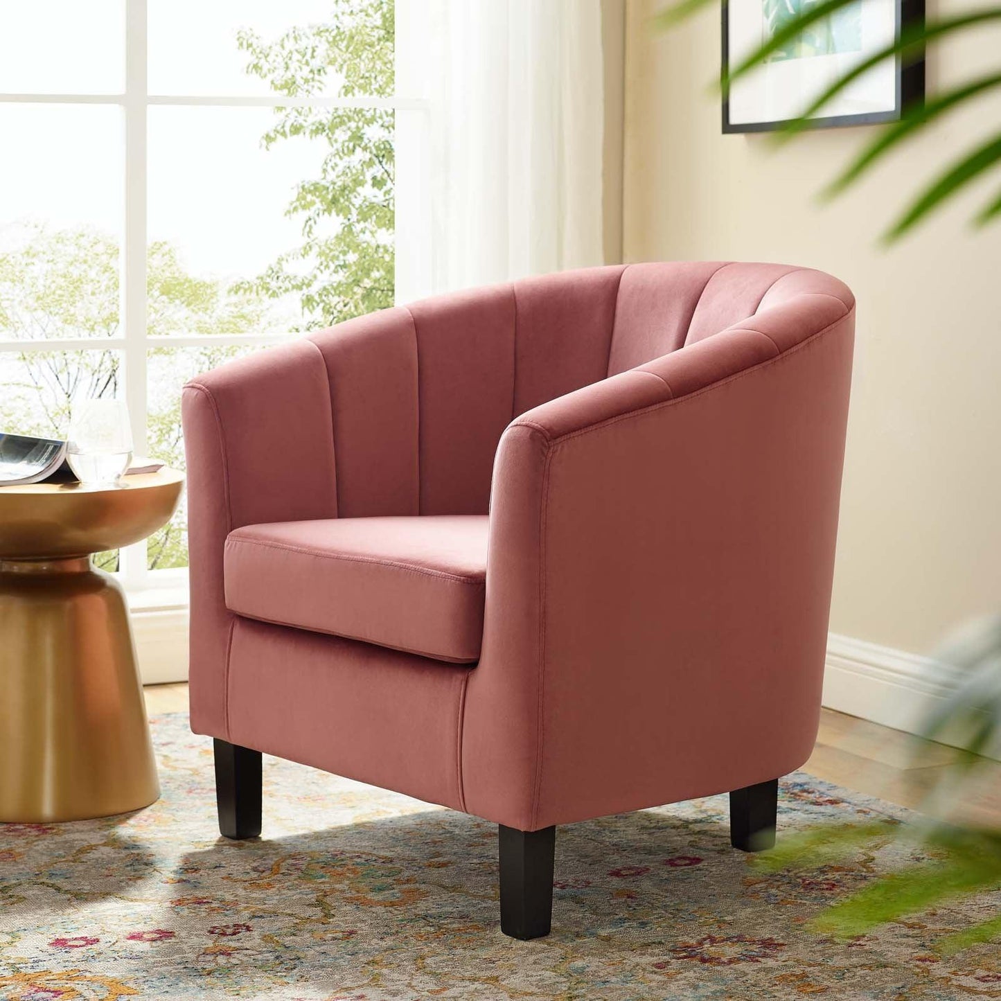 Modway Prospect Channel Tufted Performance Velvet Armchair FredCo