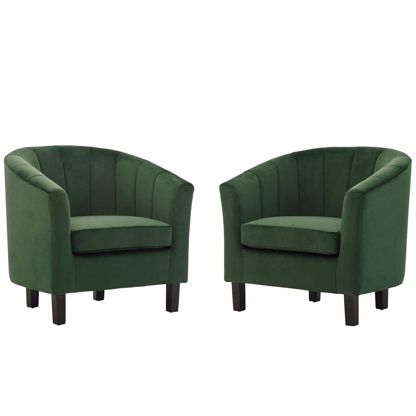 Modway Prospect Channel Tufted Performance Velvet Armchair Set of 2 FredCo
