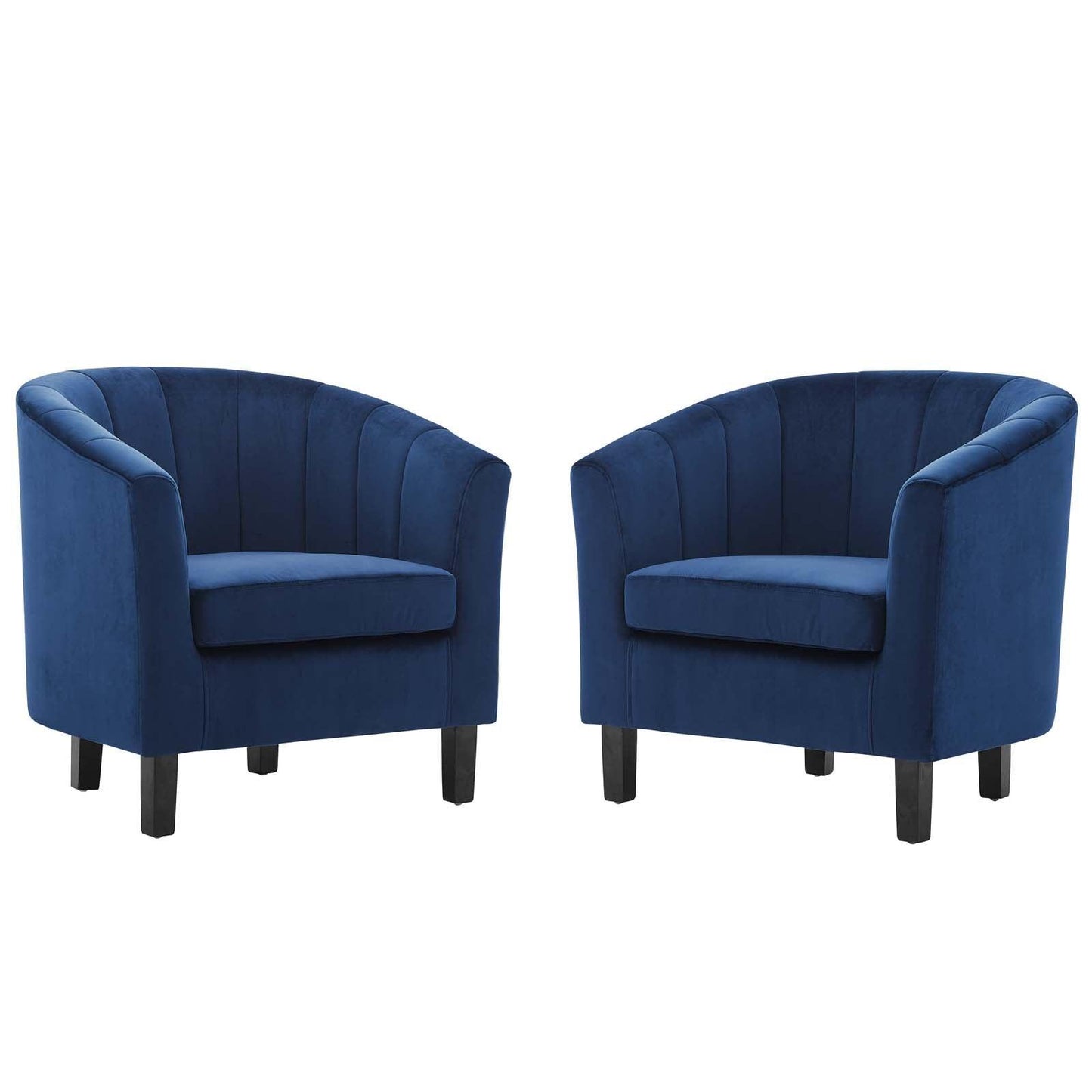 Modway Prospect Channel Tufted Performance Velvet Armchair Set of 2 FredCo