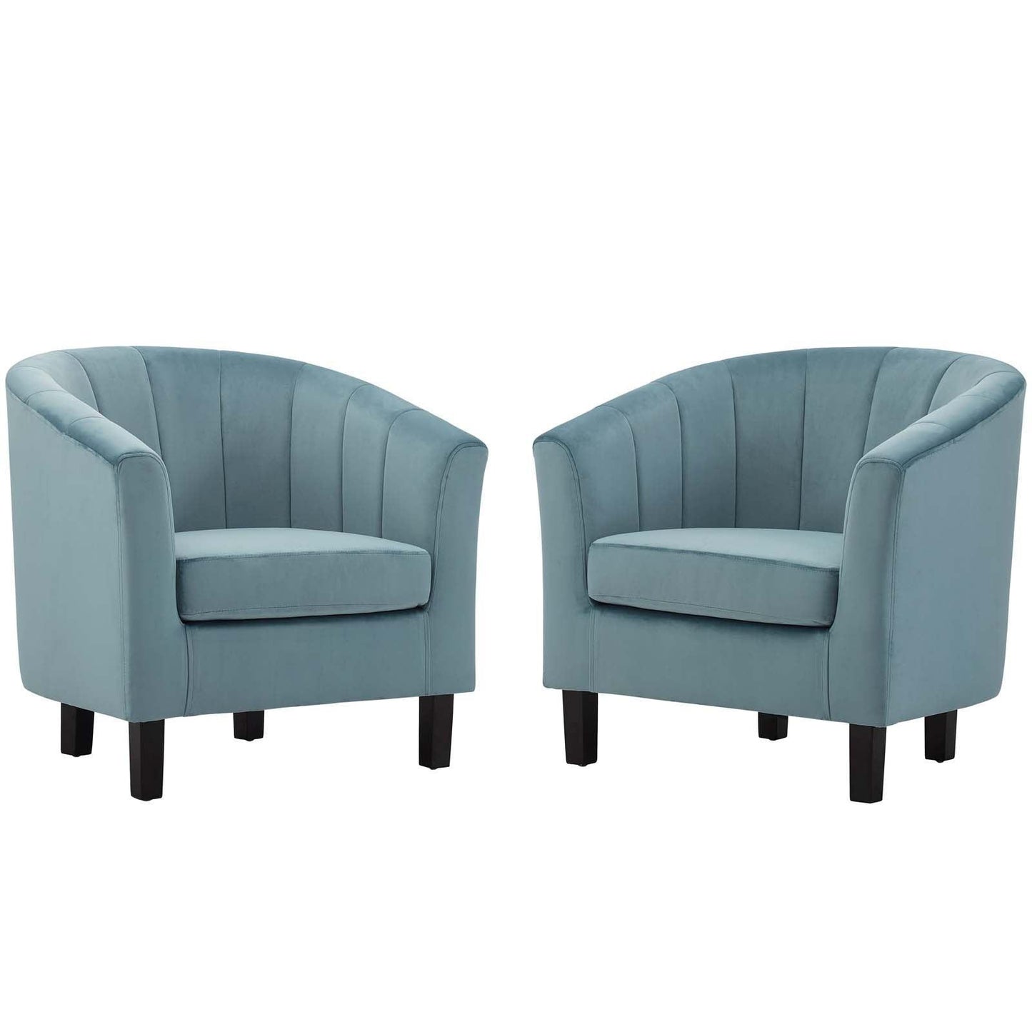 Modway Prospect Channel Tufted Performance Velvet Armchair Set of 2 FredCo