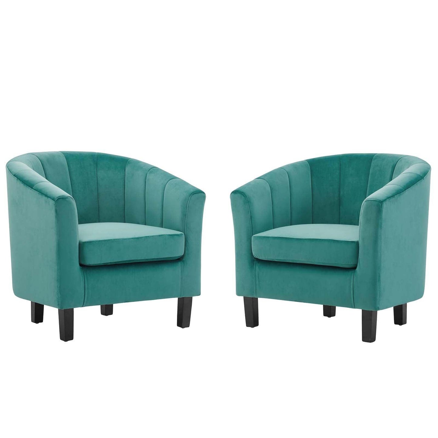 Modway Prospect Channel Tufted Performance Velvet Armchair Set of 2 FredCo