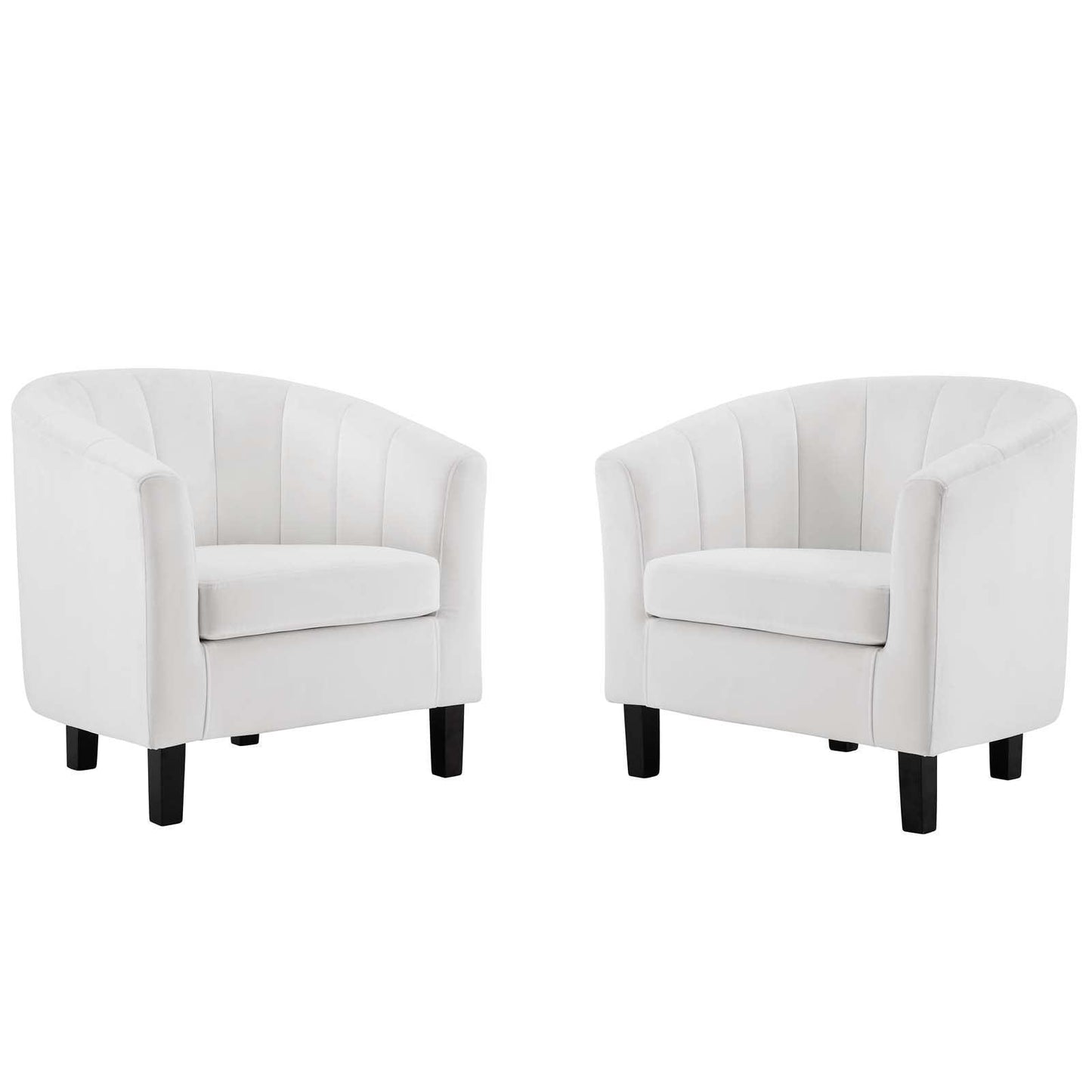 Modway Prospect Channel Tufted Performance Velvet Armchair Set of 2 FredCo